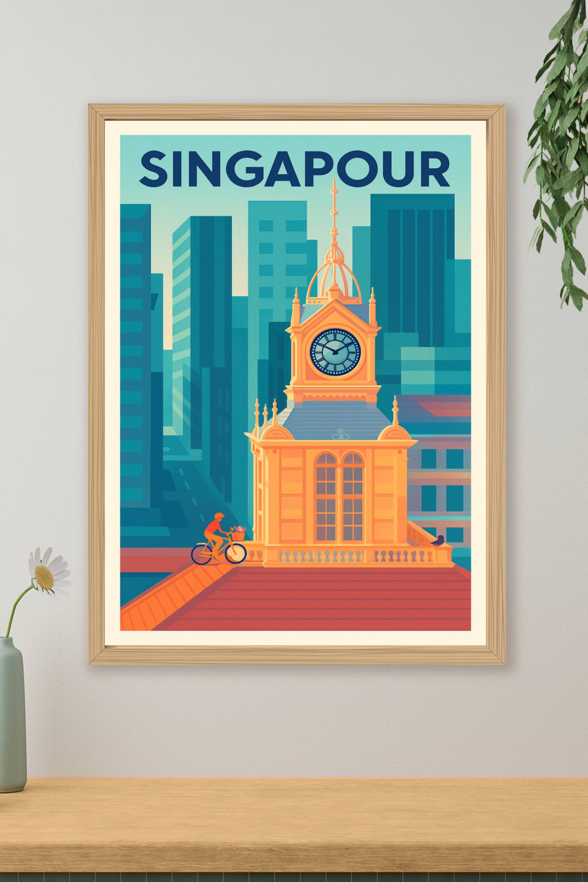Affiche de Singapour - Modernité et tradition au cœur de la cité