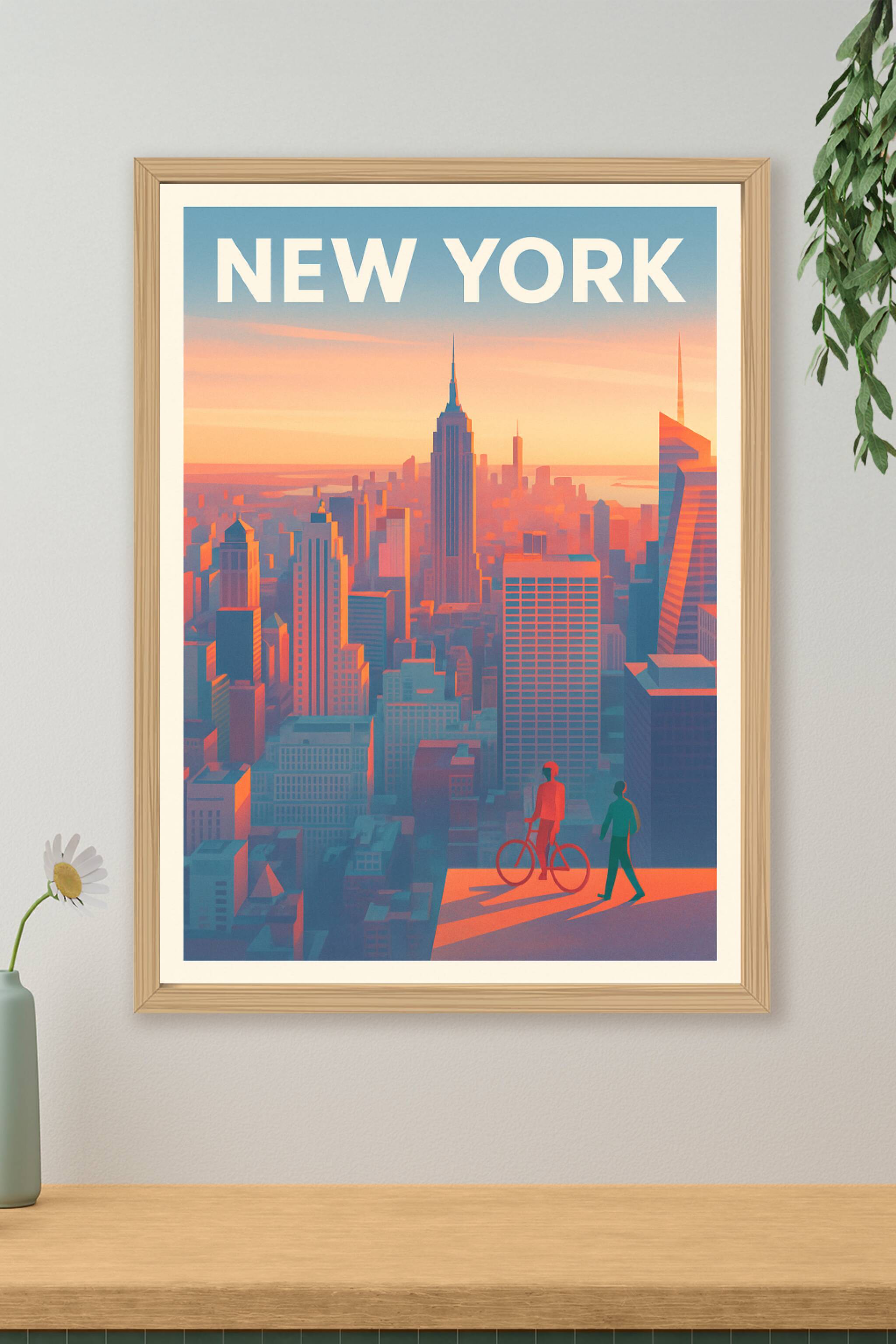 Affiche de New York - Horizon urbain au crépuscule