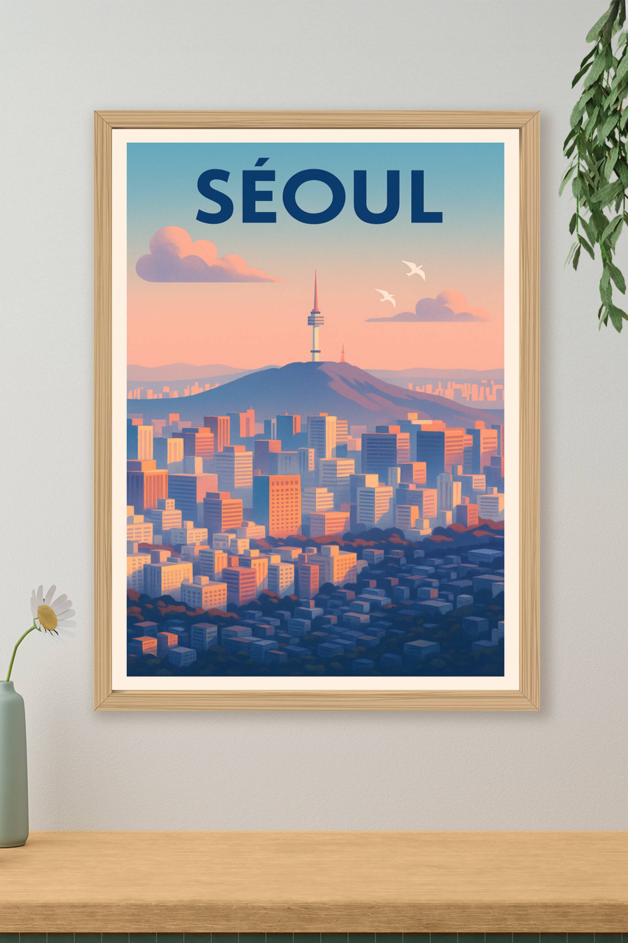 Affiche de Séoul - Évasion urbaine au coucher du soleil