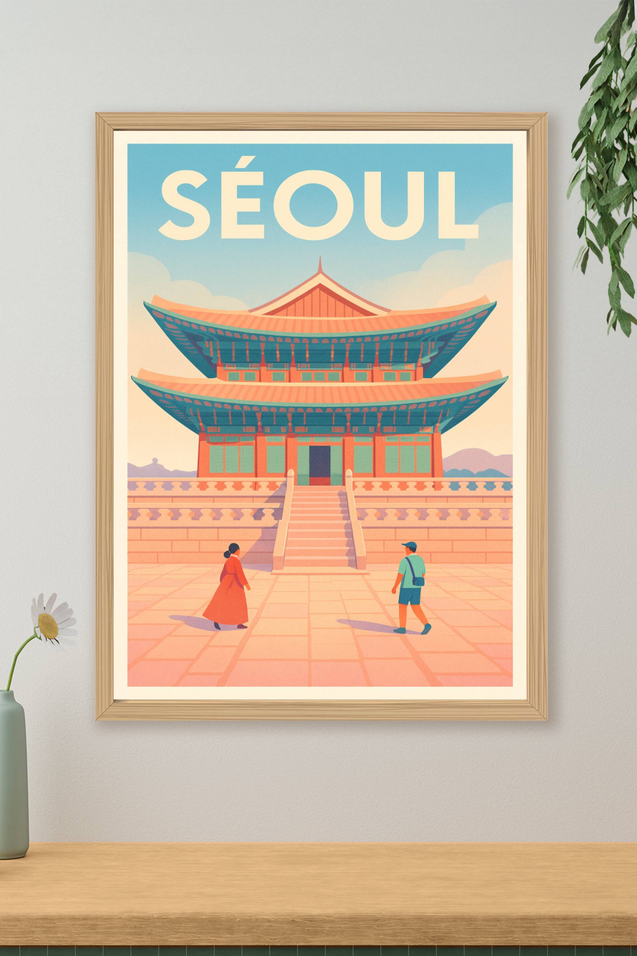 Affiche de Séoul - Voyage au cœur de l'architecture traditionnelle coréenne