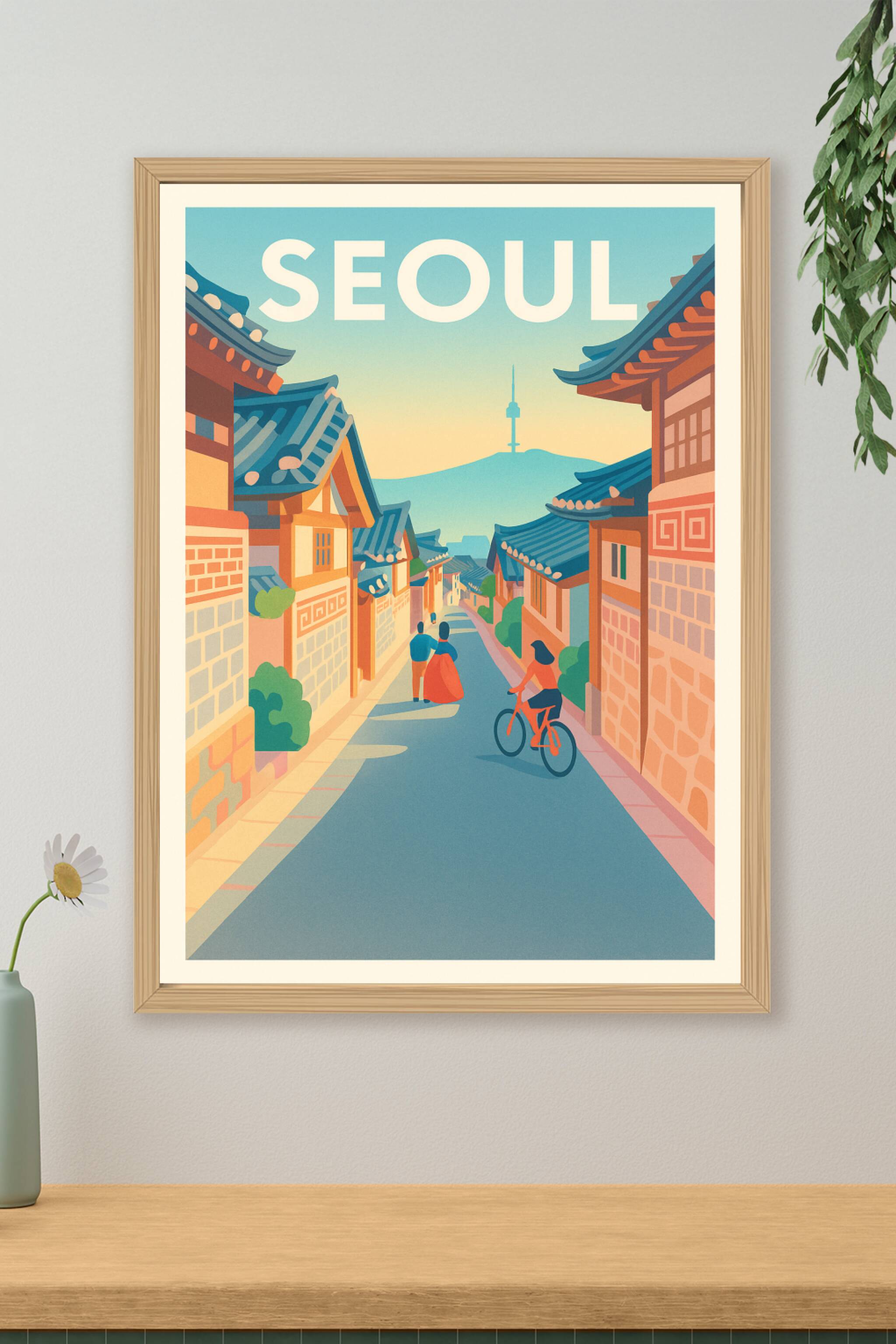 Affiche de Seoul - Charme traditionnel au cœur de la capitale coréenne