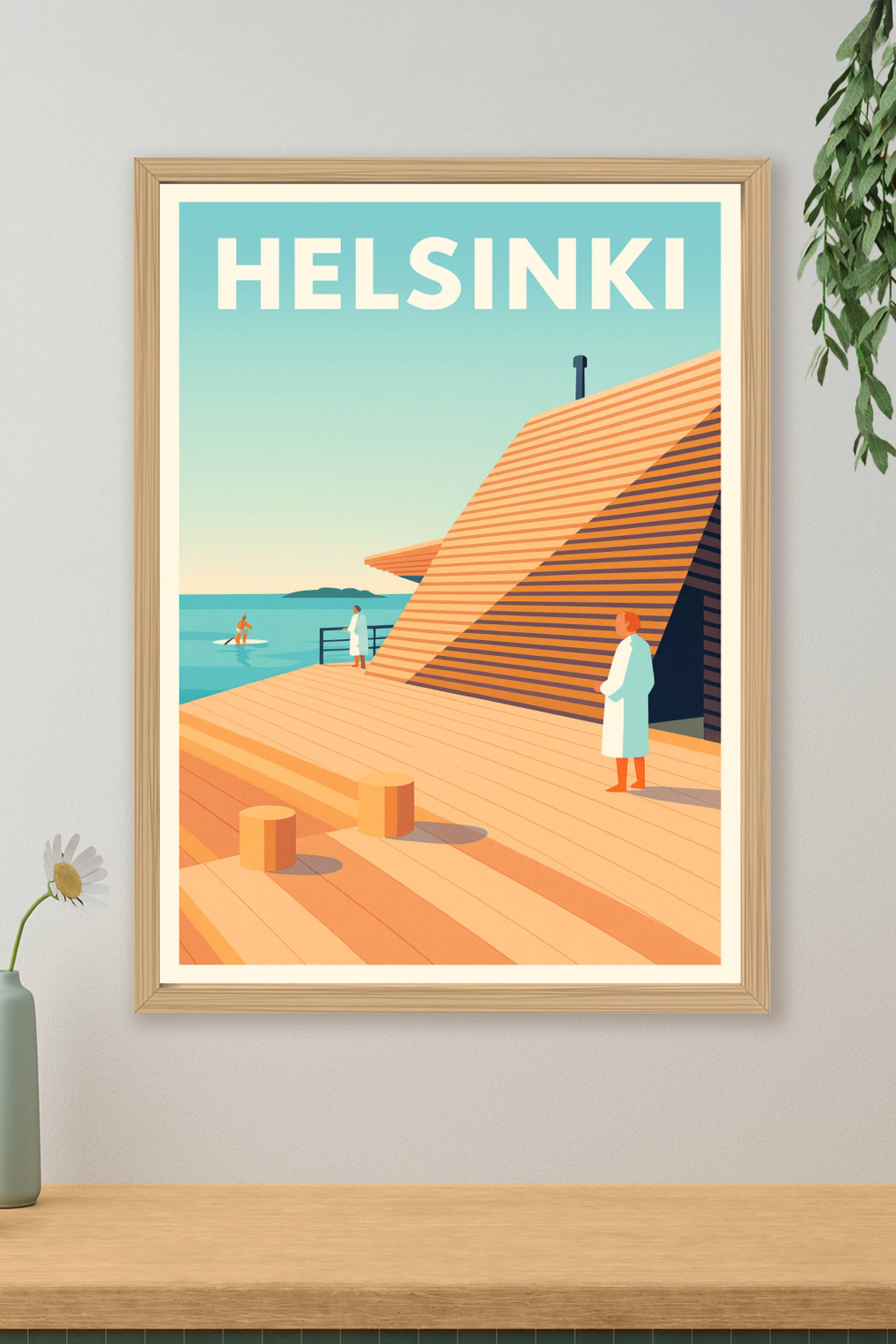 Affiche de Helsinki - Sérénité balnéaire nordique