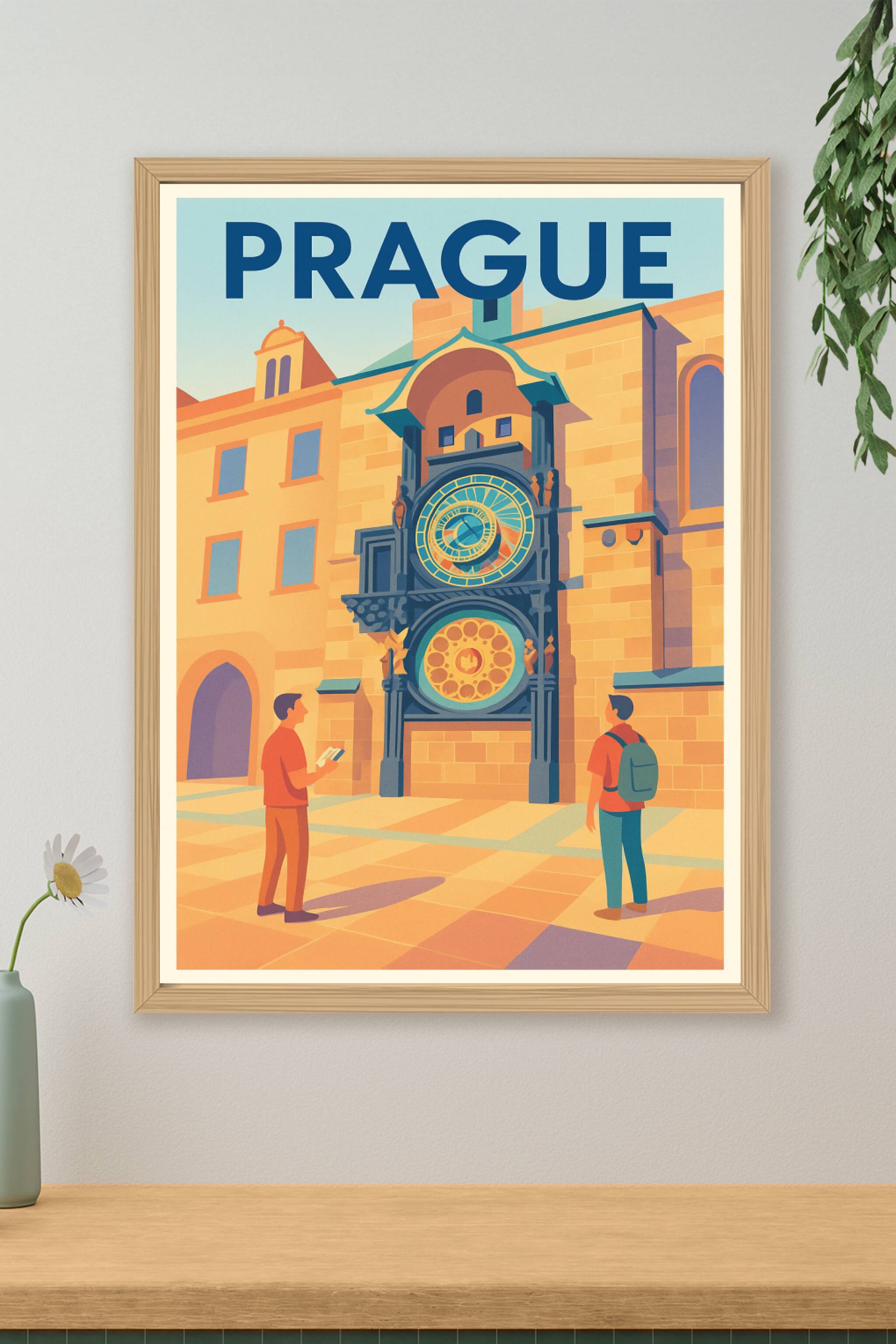 Affiche de Prague - L'Horloge Astronomique en Majesté