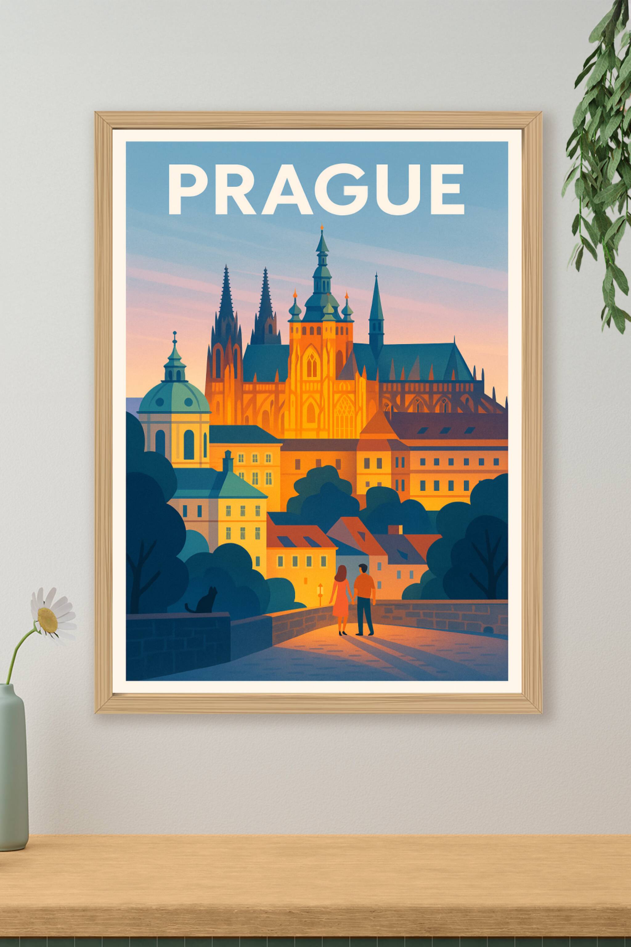 Affiche de Prague - Escapade romantique au cœur de la ville dorée