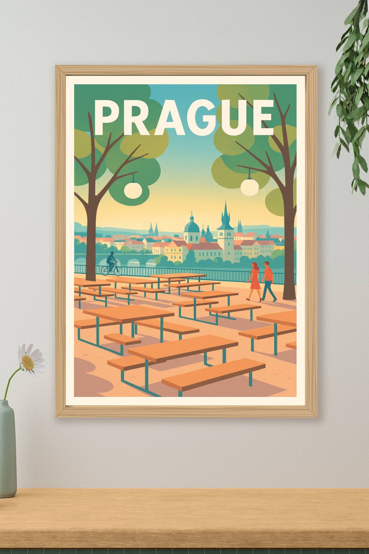 Affiche Prague — Promenade paisible au cœur de la ville · poster d'art de Prague