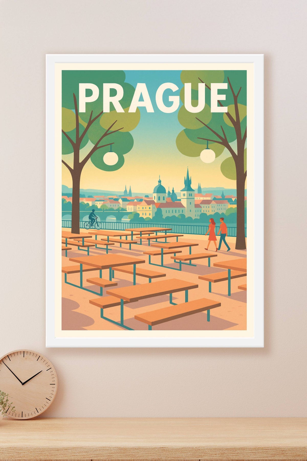 Affiche Prague — Promenade paisible au cœur de la ville · poster d'art de Prague