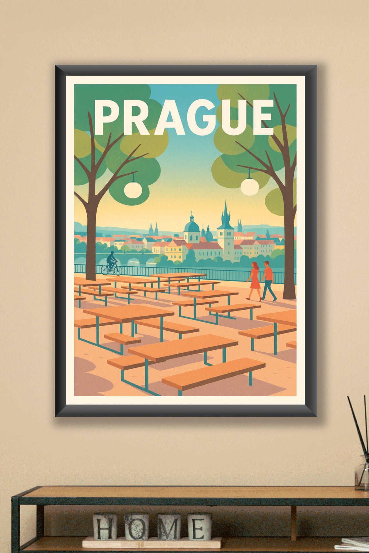 Affiche Prague — Promenade paisible au cœur de la ville · poster d'art de Prague