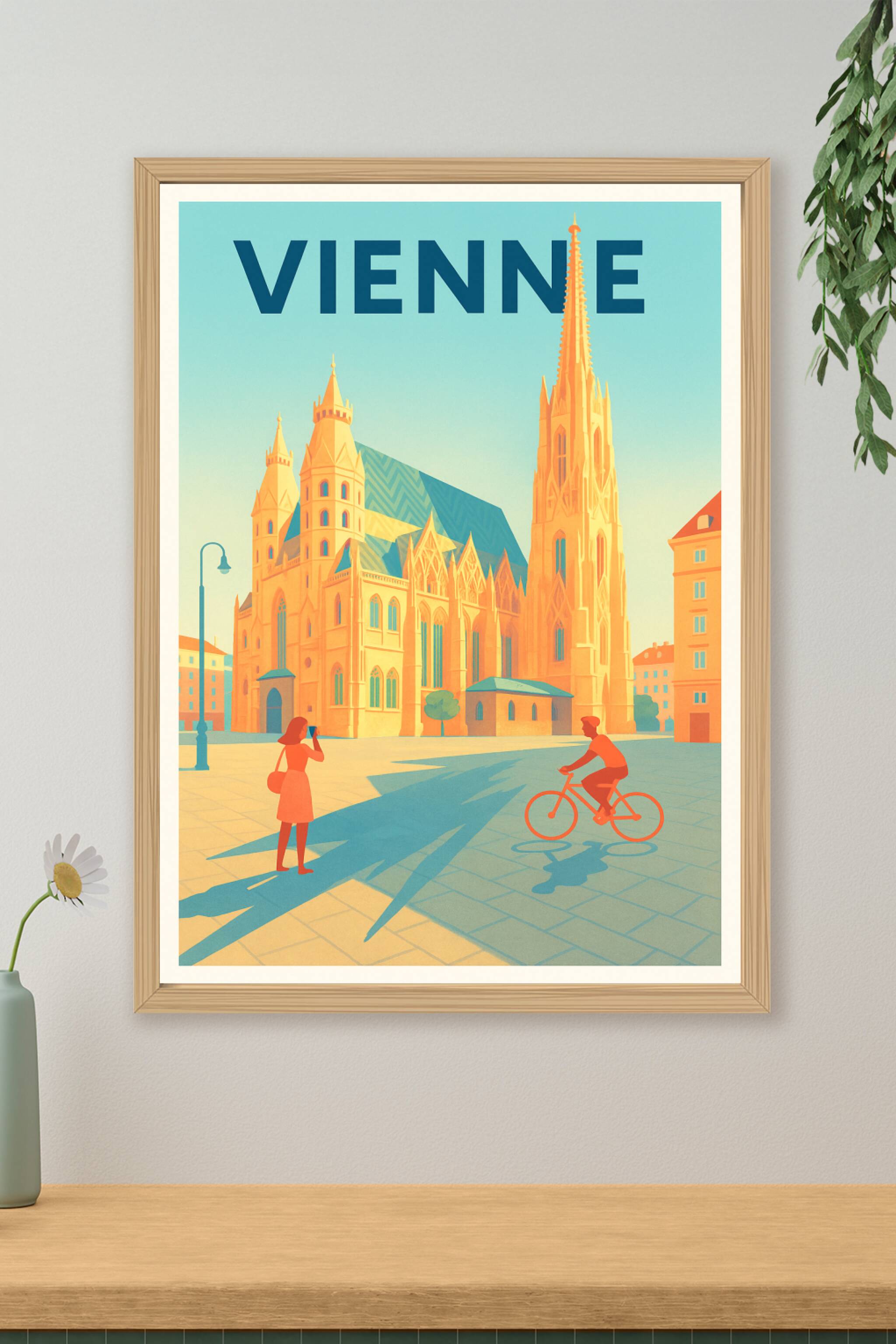 Affiche de Vienne - Lumières dorées sur la cathédrale Saint-Étienne