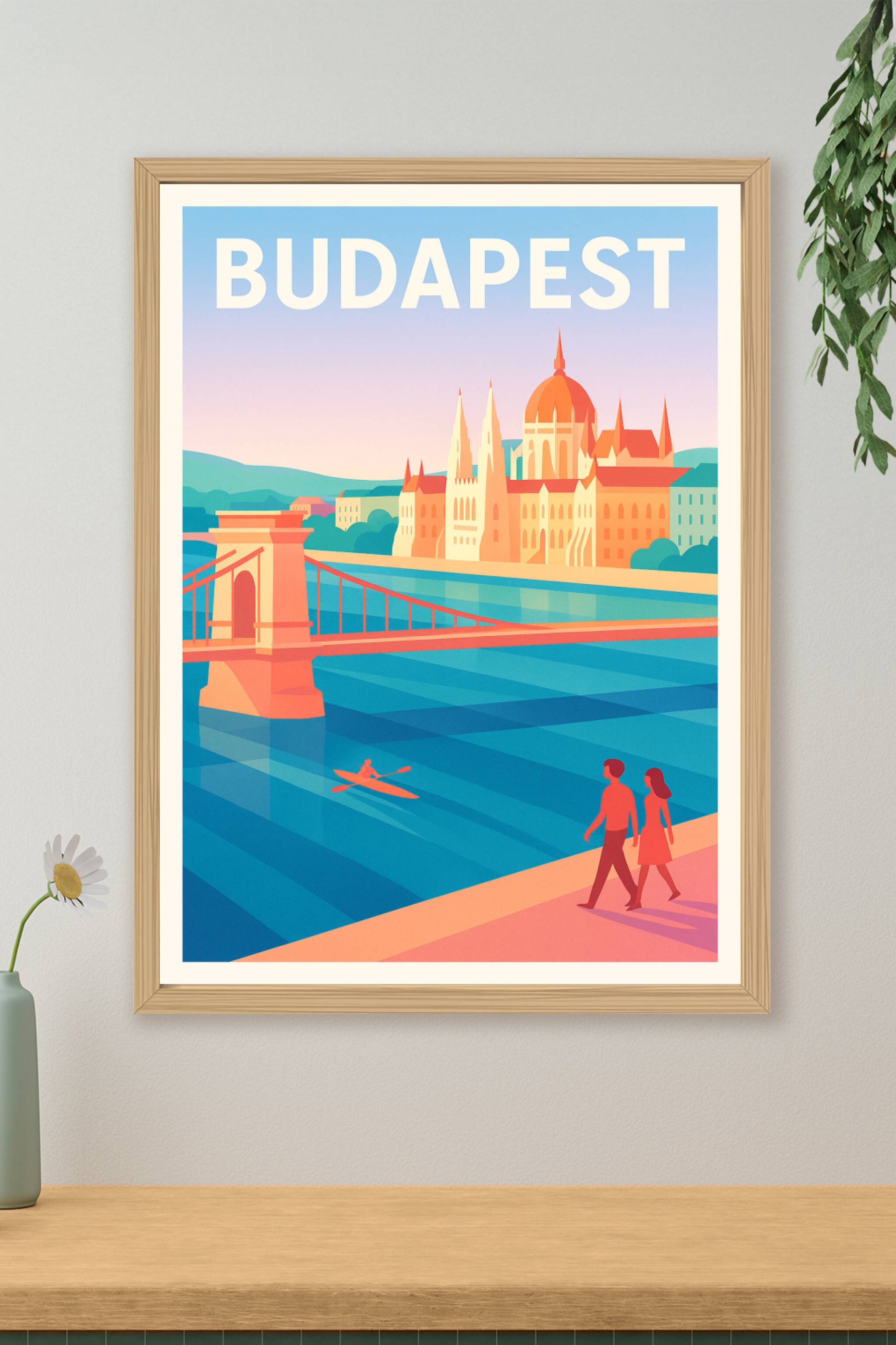 Affiche de Budapest - Élégance et sérénité sur le Danube