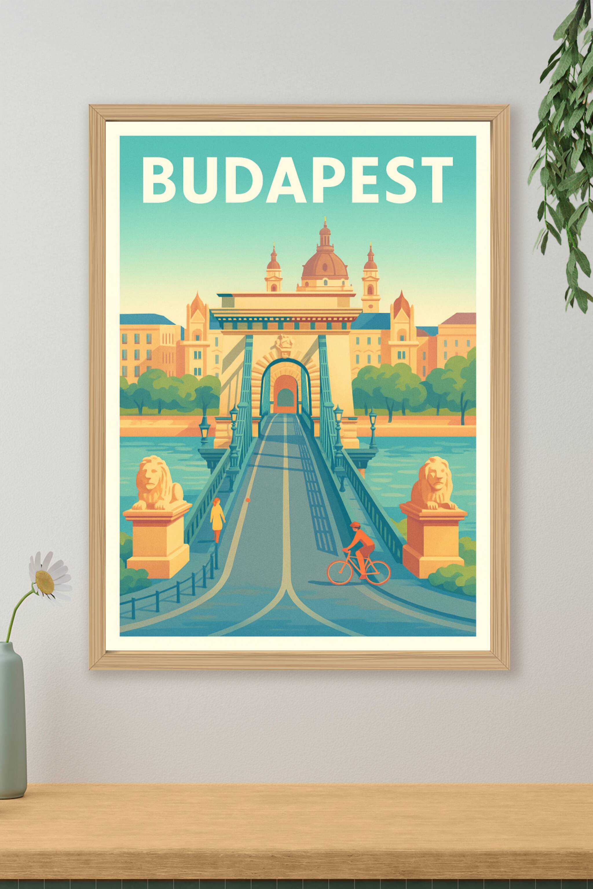 Affiche de Budapest - L'élégance intemporelle du Pont des Chaînes