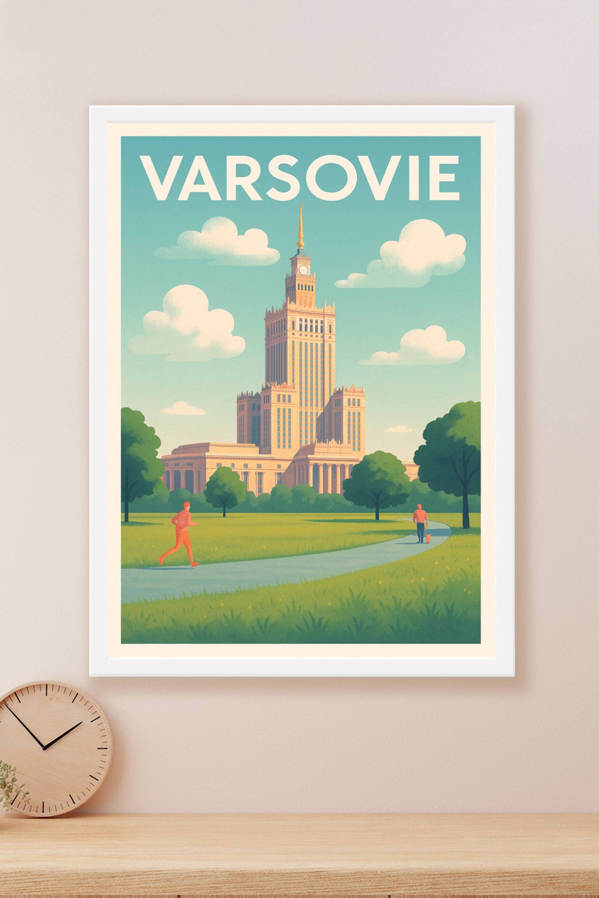 Affiche Varsovie — Harmonie architecturale et nature urbaine · poster d'art de Varsovie