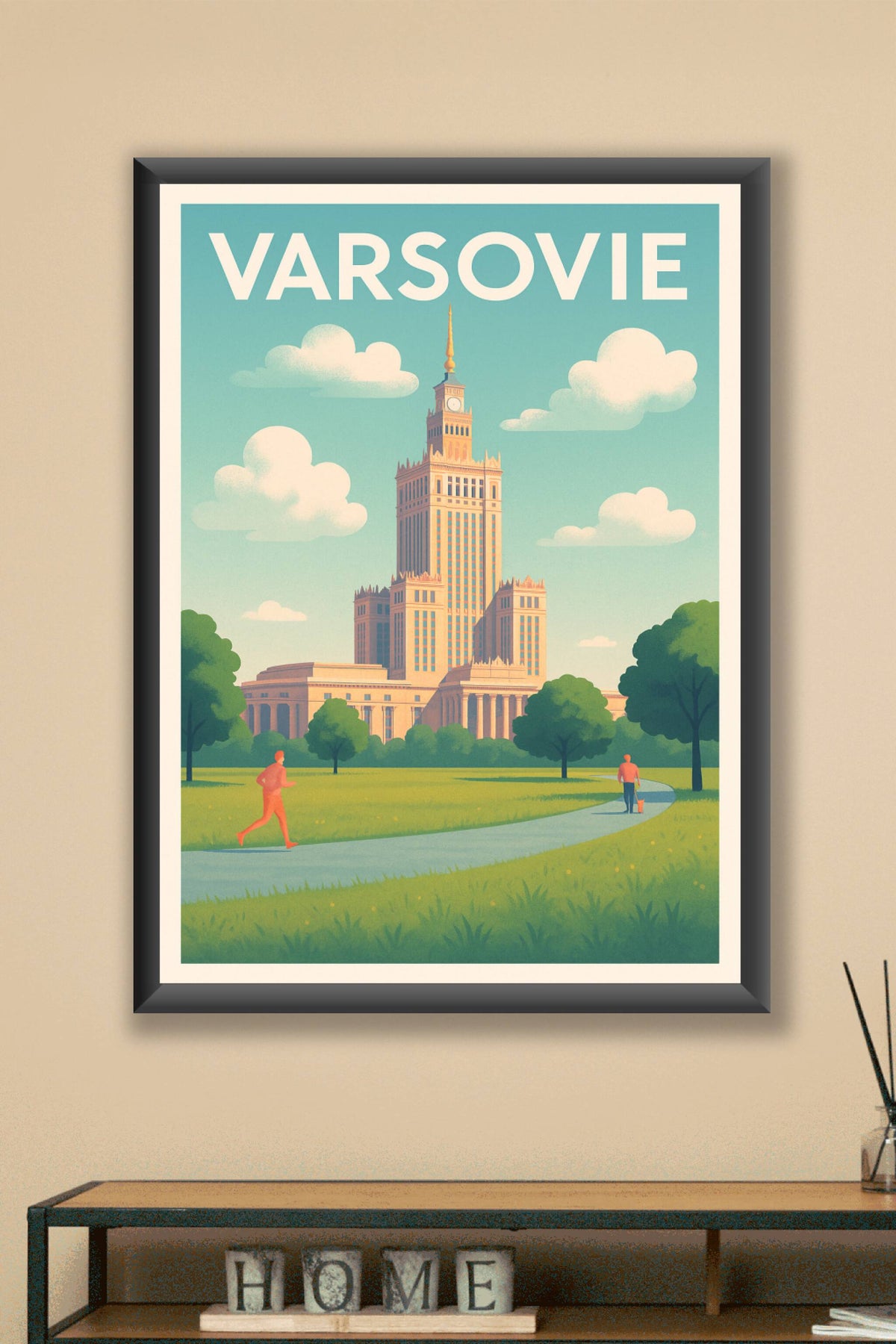 Affiche Varsovie — Harmonie architecturale et nature urbaine · poster d'art de Varsovie