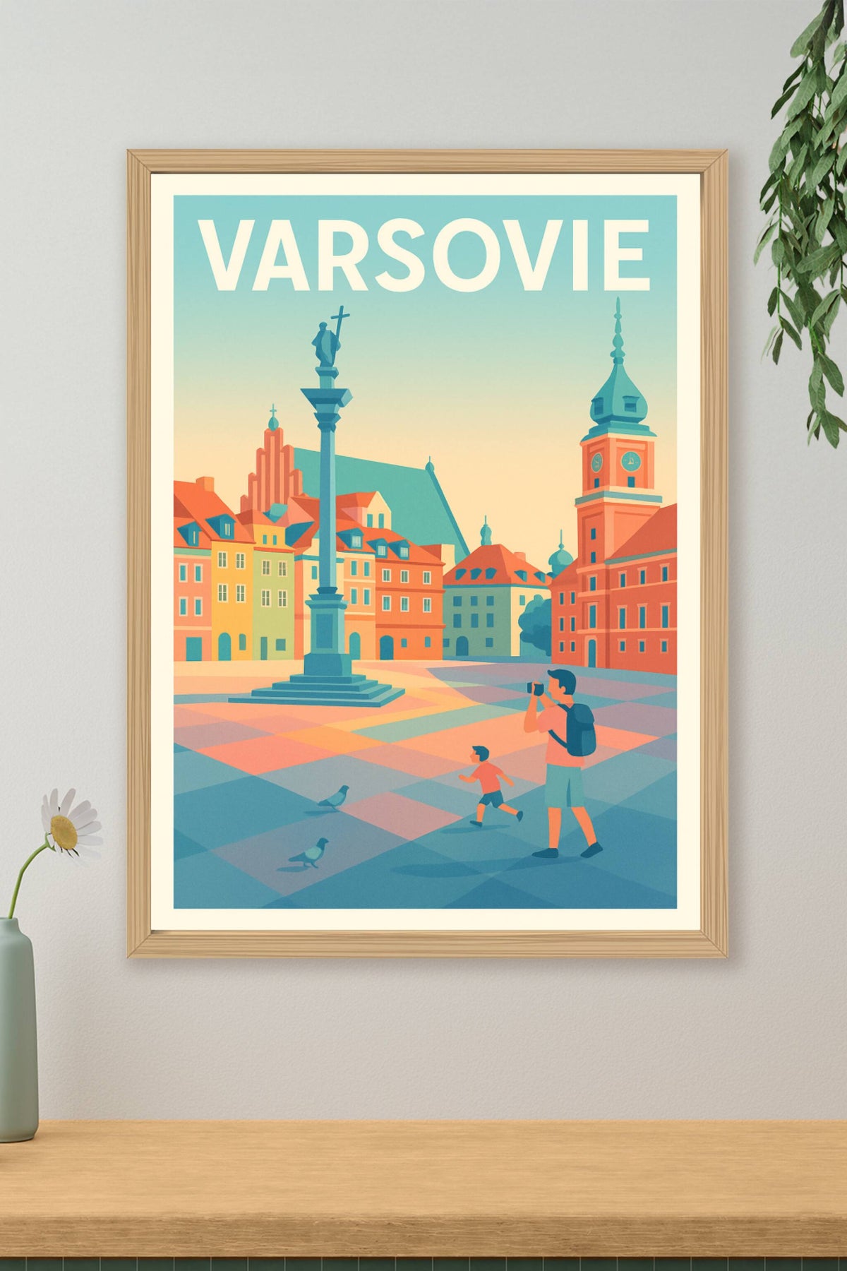 Affiche Varsovie — Une immersion colorée au cœur de la vieille ville · poster d'art de Varsovie