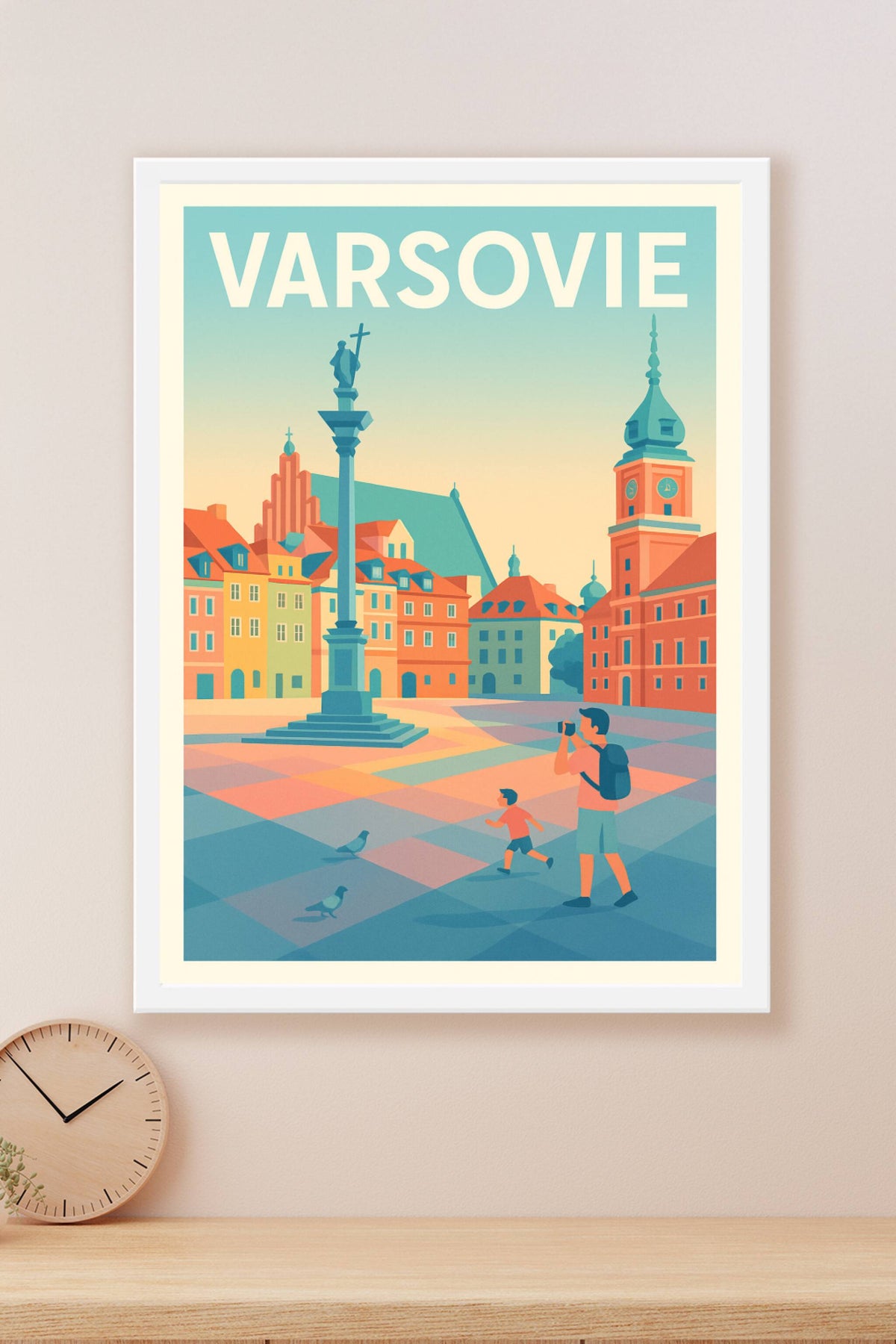 Affiche Varsovie — Une immersion colorée au cœur de la vieille ville · poster d'art de Varsovie