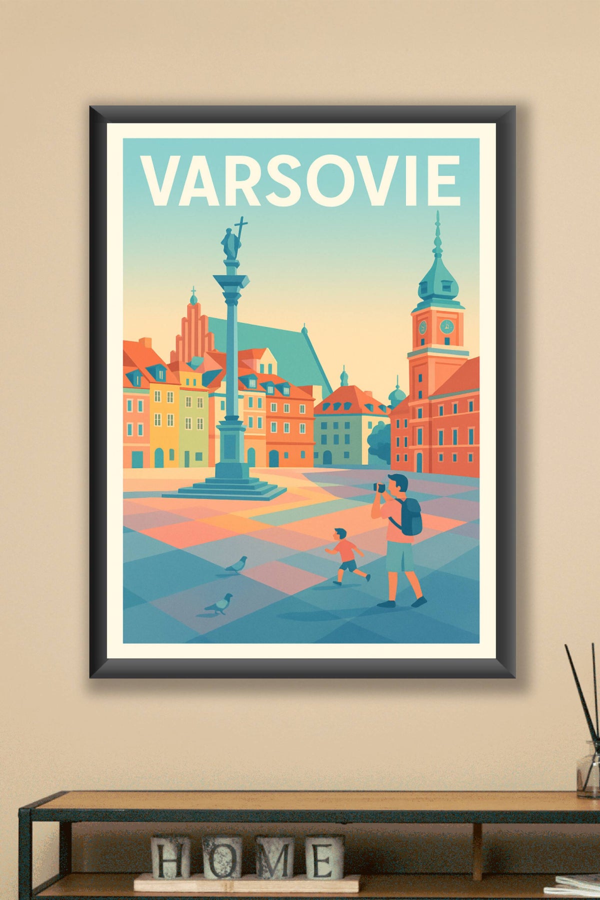 Affiche Varsovie — Une immersion colorée au cœur de la vieille ville · poster d'art de Varsovie