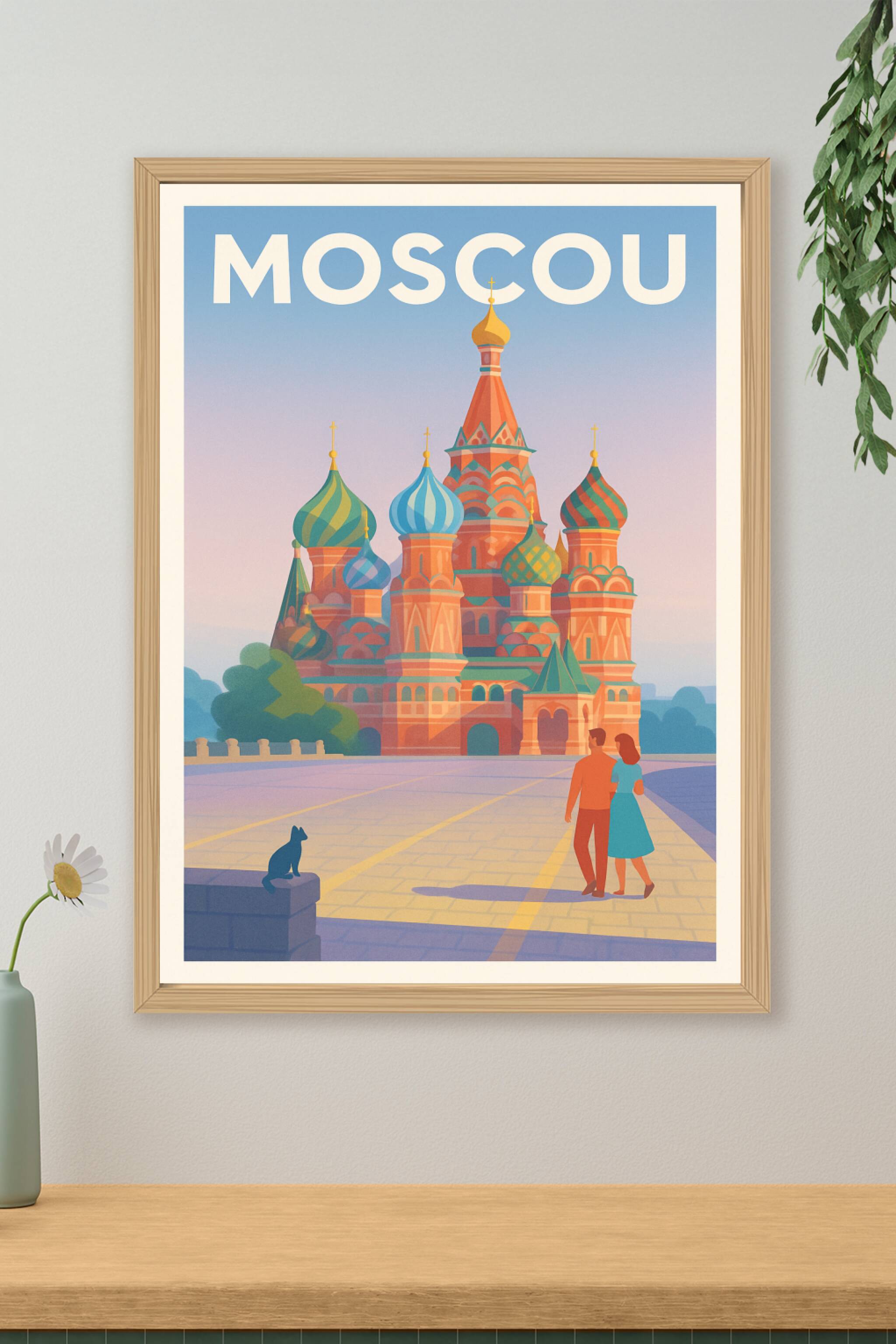 Affiche de Moscou - Charme et couleurs de la place Rouge