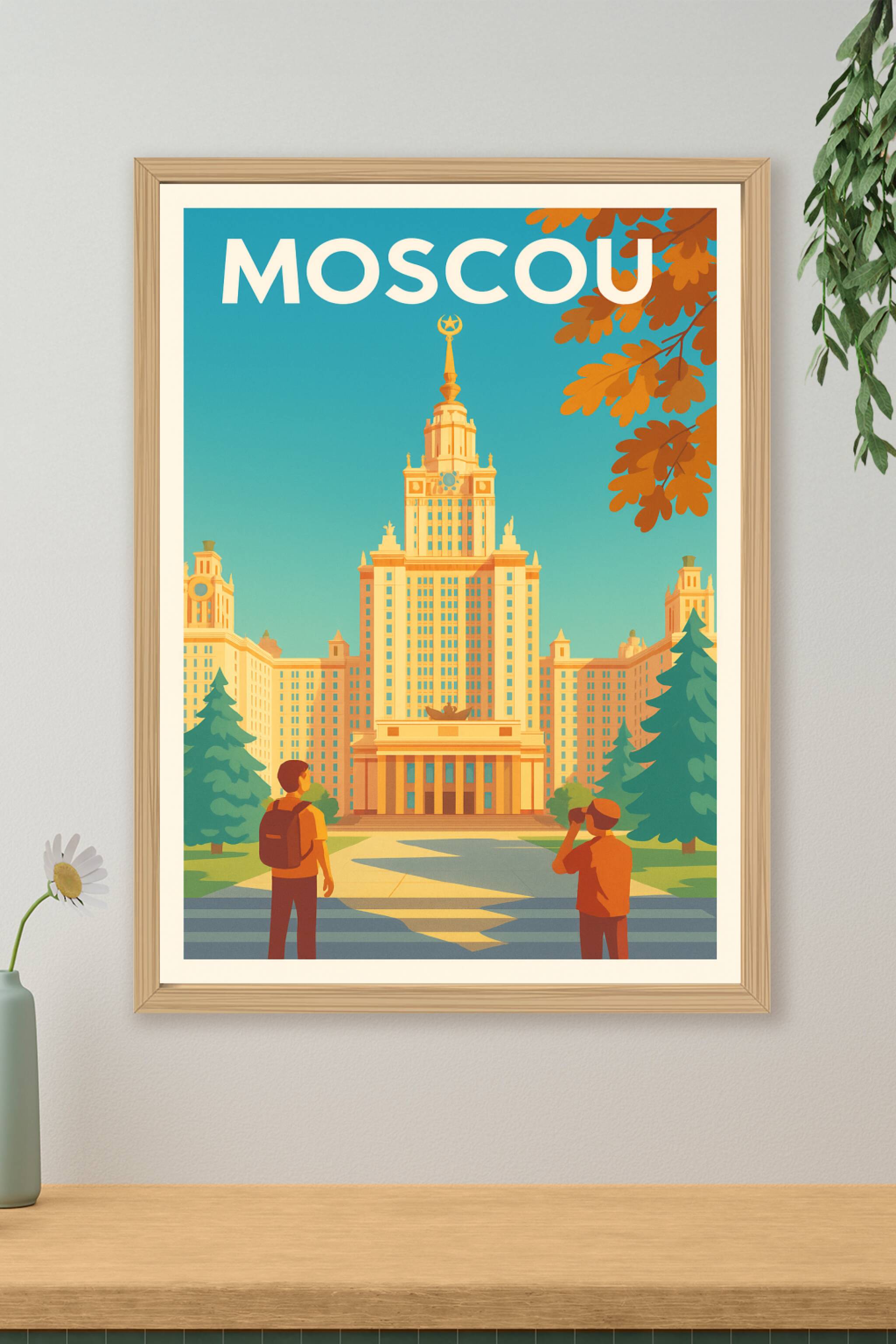 Affiche de Moscou - L'élégance soviétique au soleil couchant