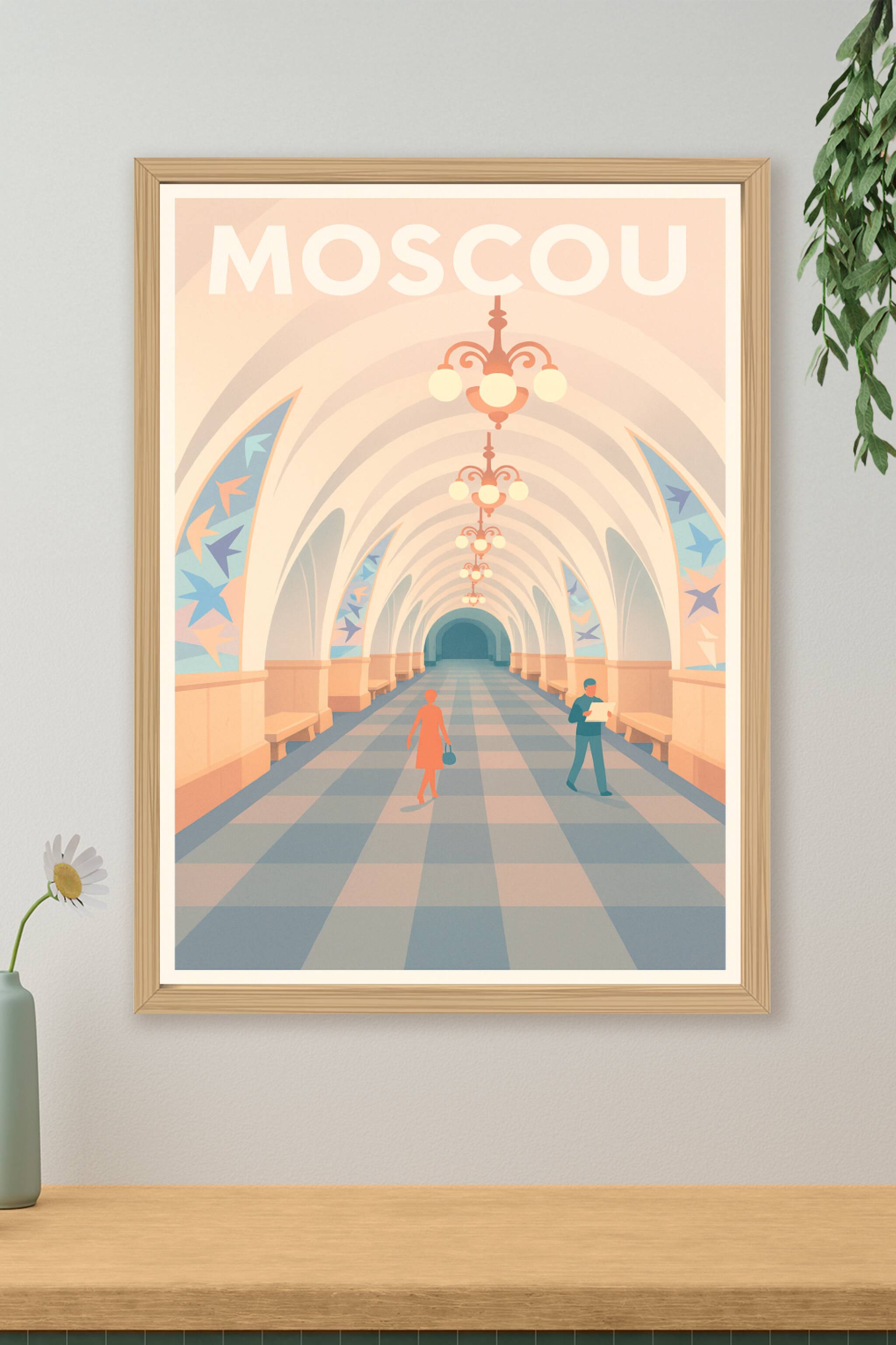 Affiche de Moscou - L'élégance souterraine de la station de métro