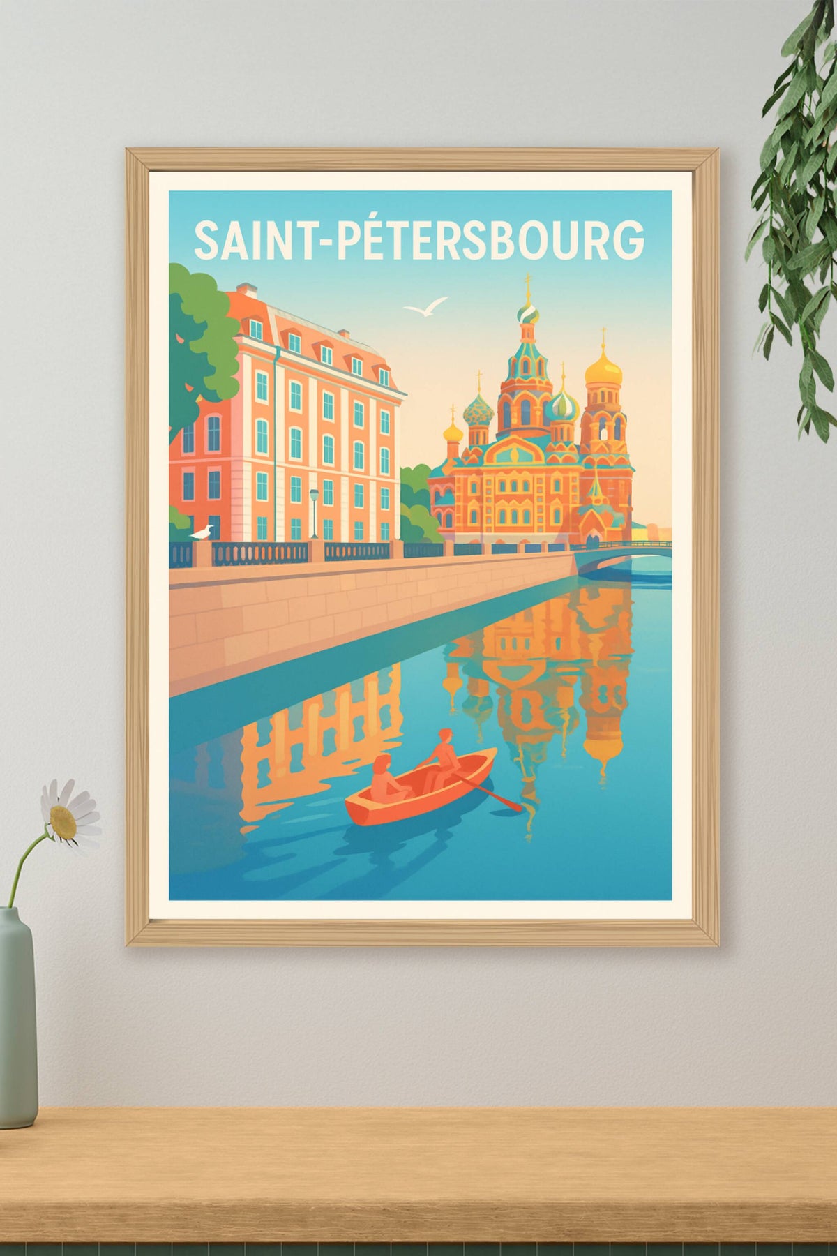 Affiche Saint-Pétersbourg — Reflets enchanteurs sur la Néva · poster d'art de Saint-Pétersbourg