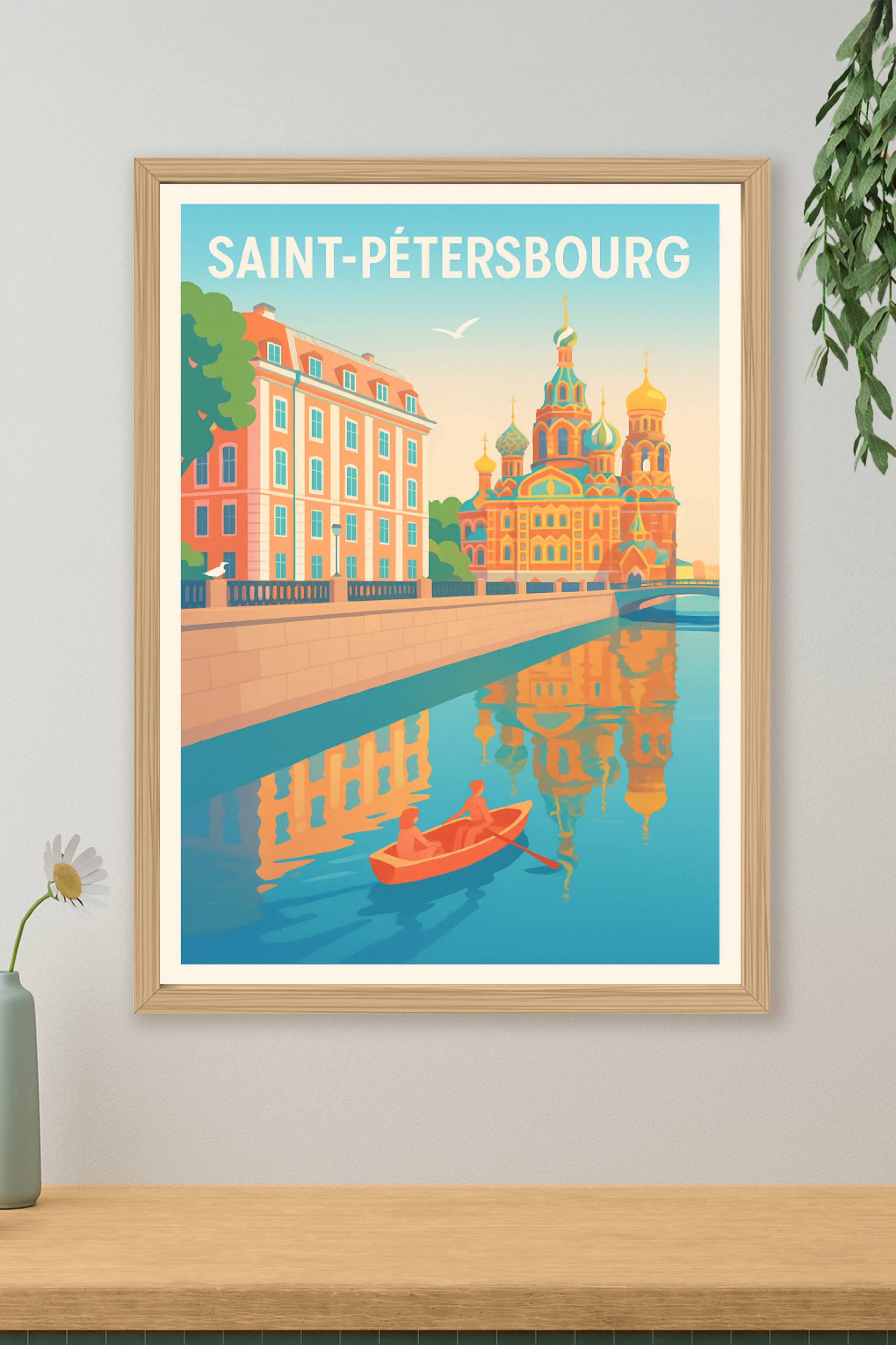 Affiche de Saint-Pétersbourg - Reflets enchanteurs sur la Néva