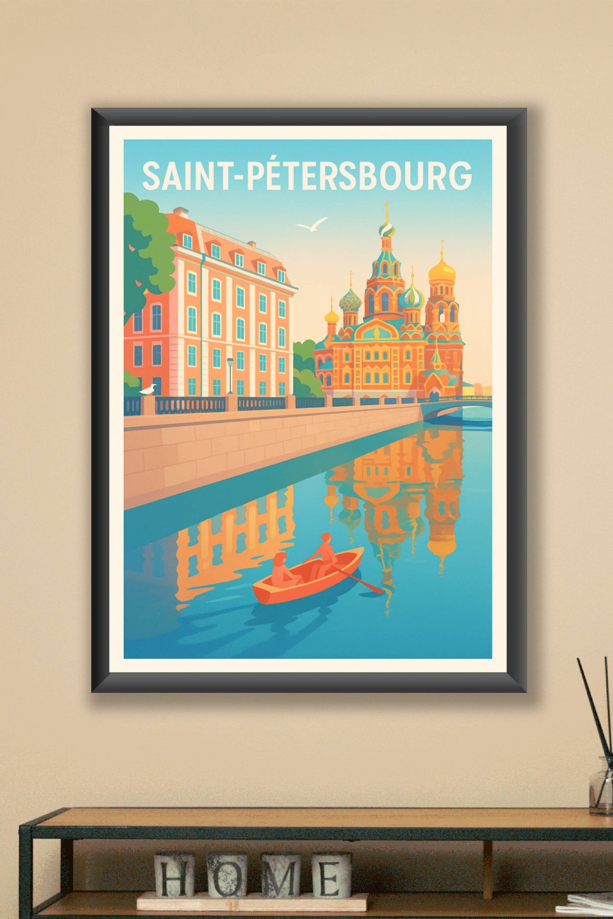 Affiche Saint-Pétersbourg — Reflets enchanteurs sur la Néva · poster d'art de Saint-Pétersbourg