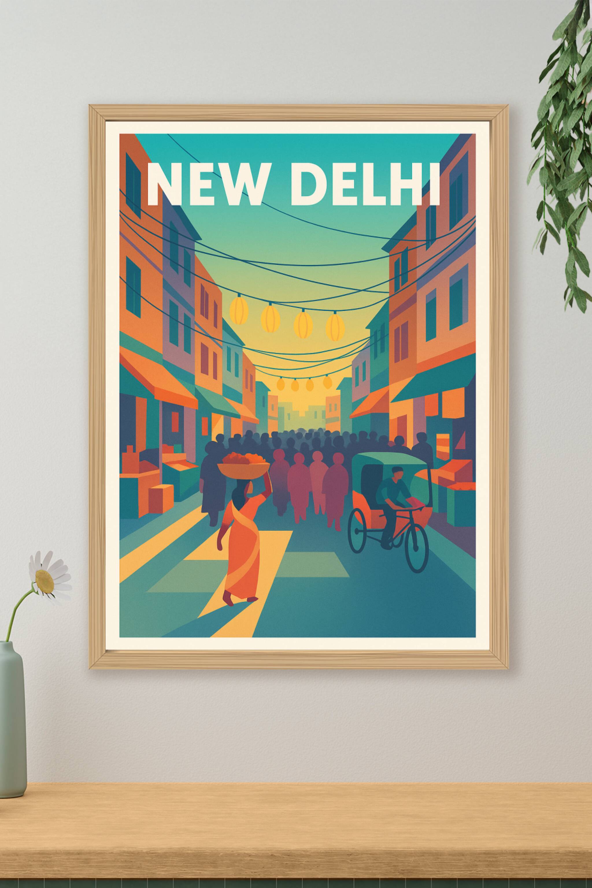 Affiche de New Delhi - Vibrante vie urbaine indienne