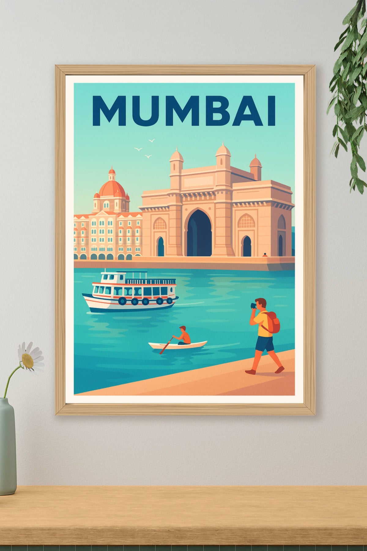 Affiche Mumbai — Entre mer et patrimoine historique · poster d'art de Mumbai