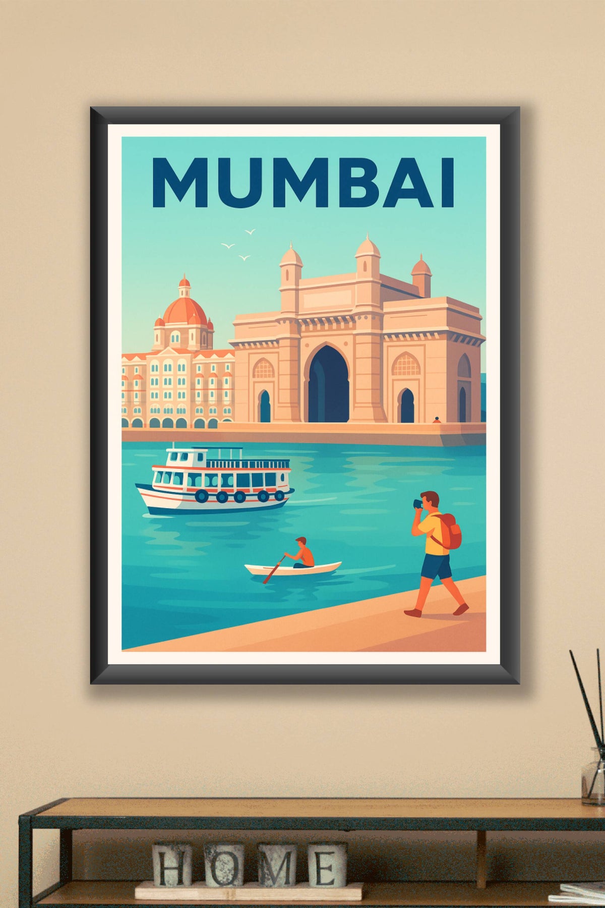 Affiche Mumbai — Entre mer et patrimoine historique · poster d'art de Mumbai