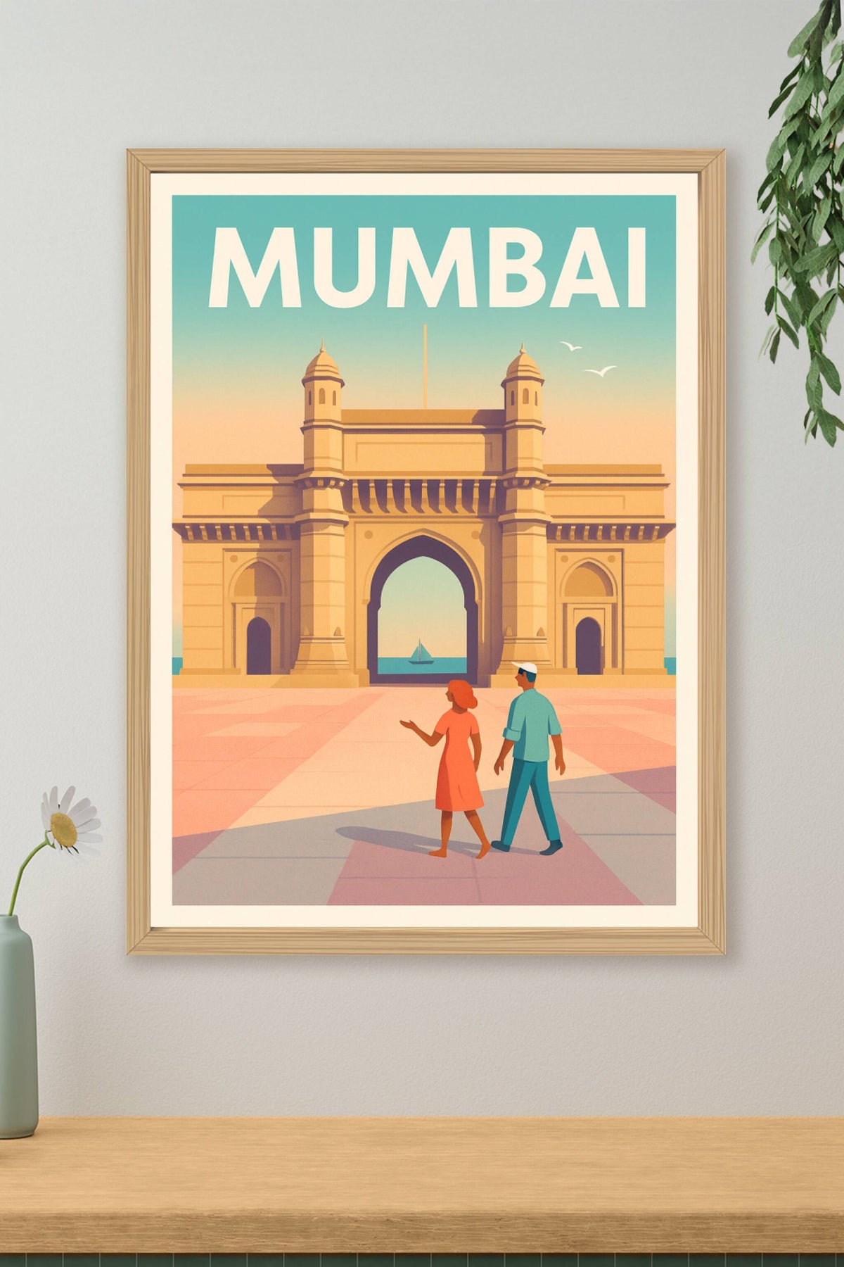 Affiche Mumbai — Le charme emblématique de la Porte de l'Inde · poster d'art de Mumbai