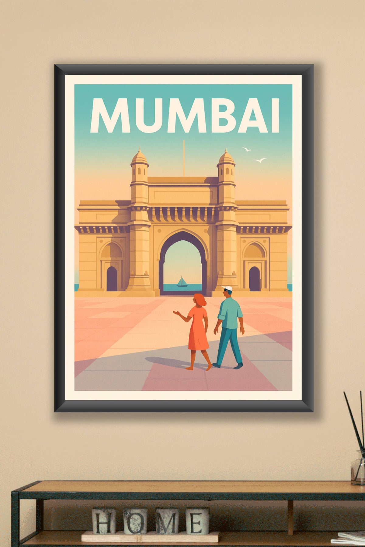 Affiche Mumbai — Le charme emblématique de la Porte de l'Inde · poster d'art de Mumbai
