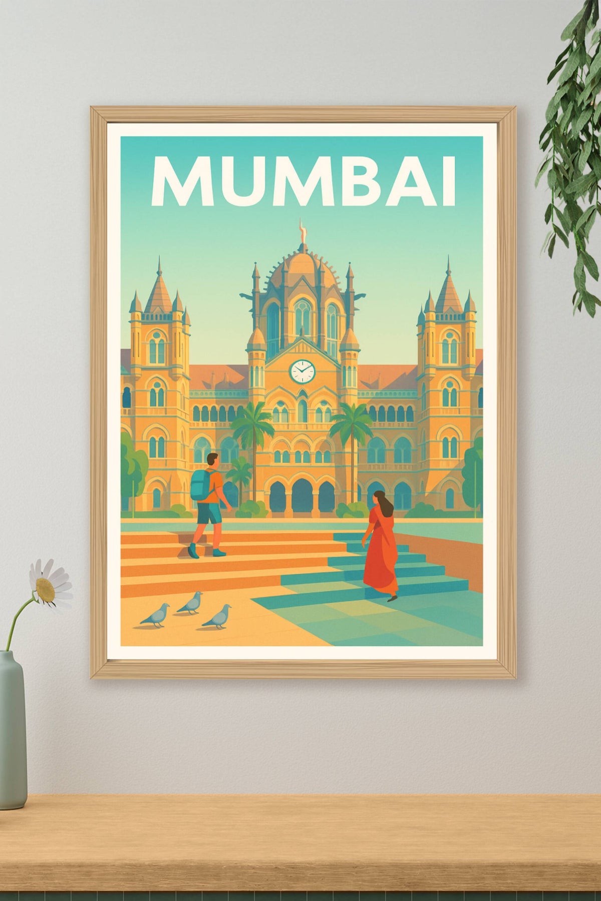 Affiche Mumbai — Découvrez l'élégance architecturale de la ville · poster d'art de Mumbai