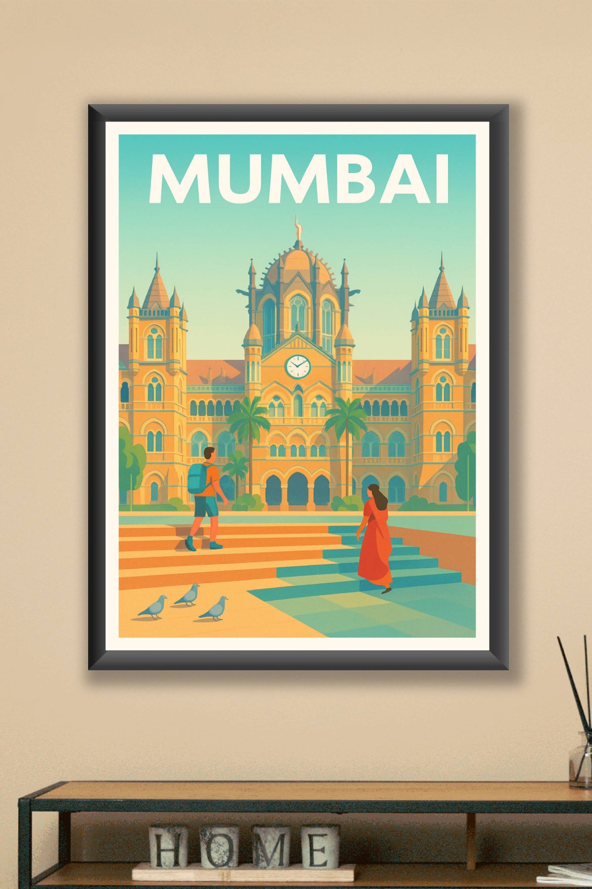 Affiche Mumbai — Découvrez l'élégance architecturale de la ville · poster d'art de Mumbai