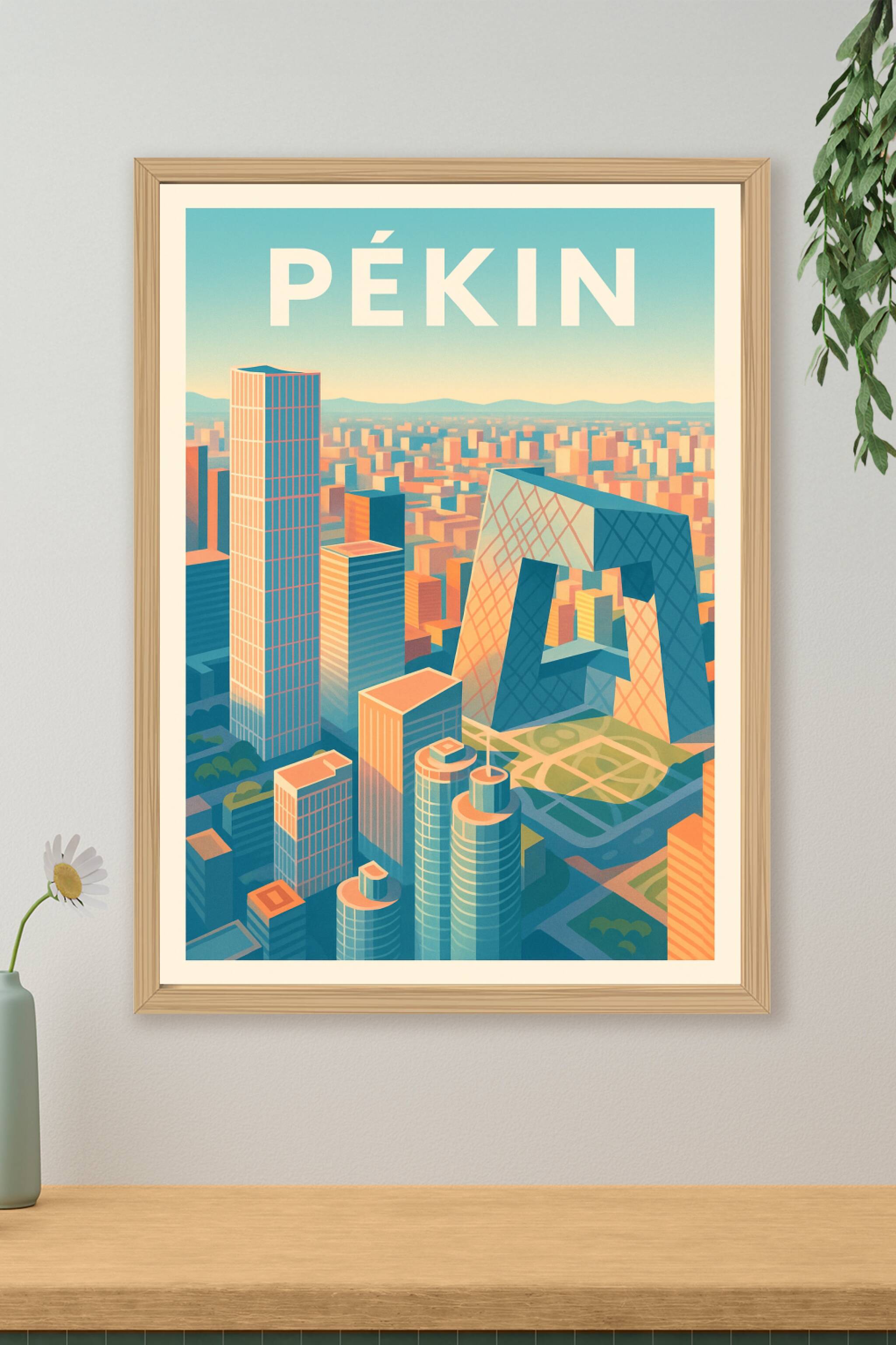 Affiche de Pékin - Panorama urbain moderne et emblématique