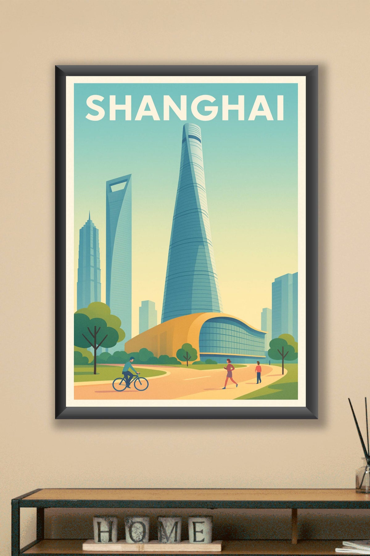 Affiche Shanghai — Évasion urbaine entre modernité et nature · poster d'art de Shanghai