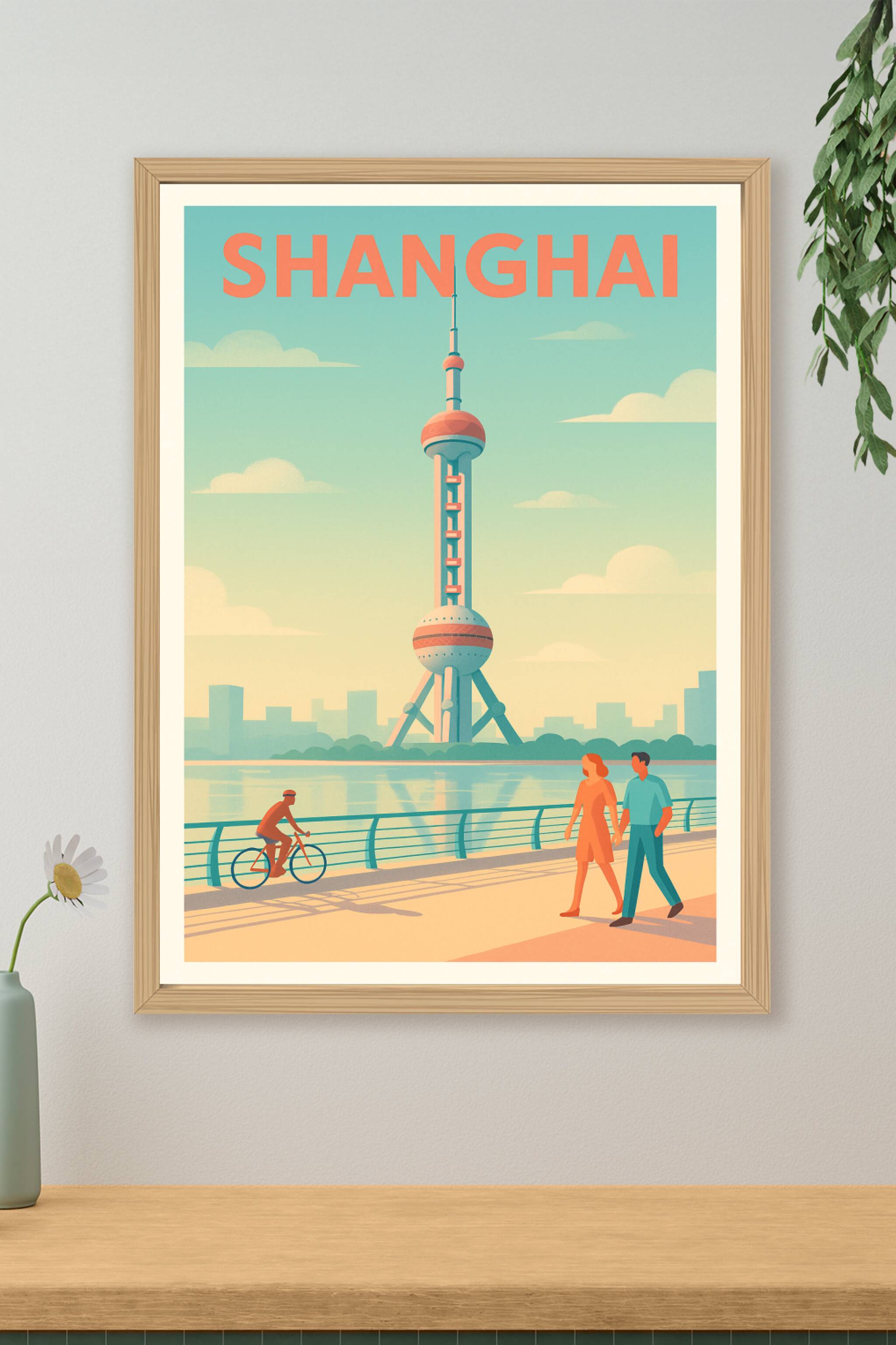 Affiche de Shanghai - Une promenade au bord du fleuve iconique