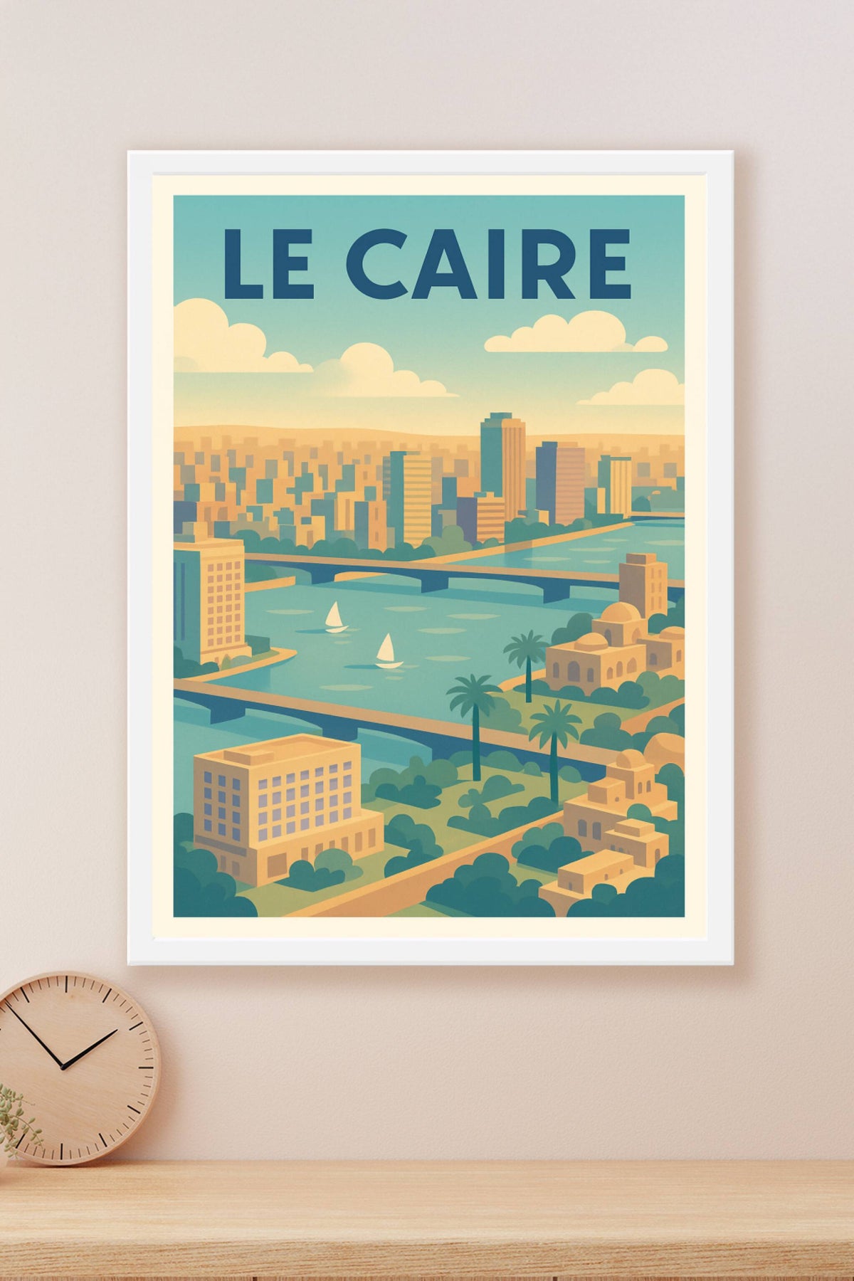 Affiche Le Caire — Vue ensoleillée sur la métropole mythique · poster d'art de Le Caire