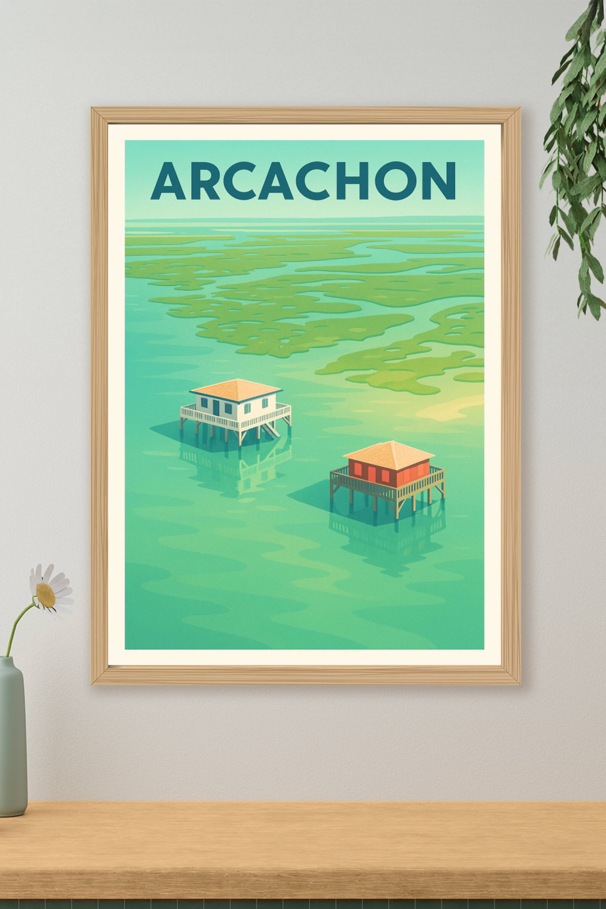 Affiche de Arcachon - Sérénité et cabanes sur l'eau