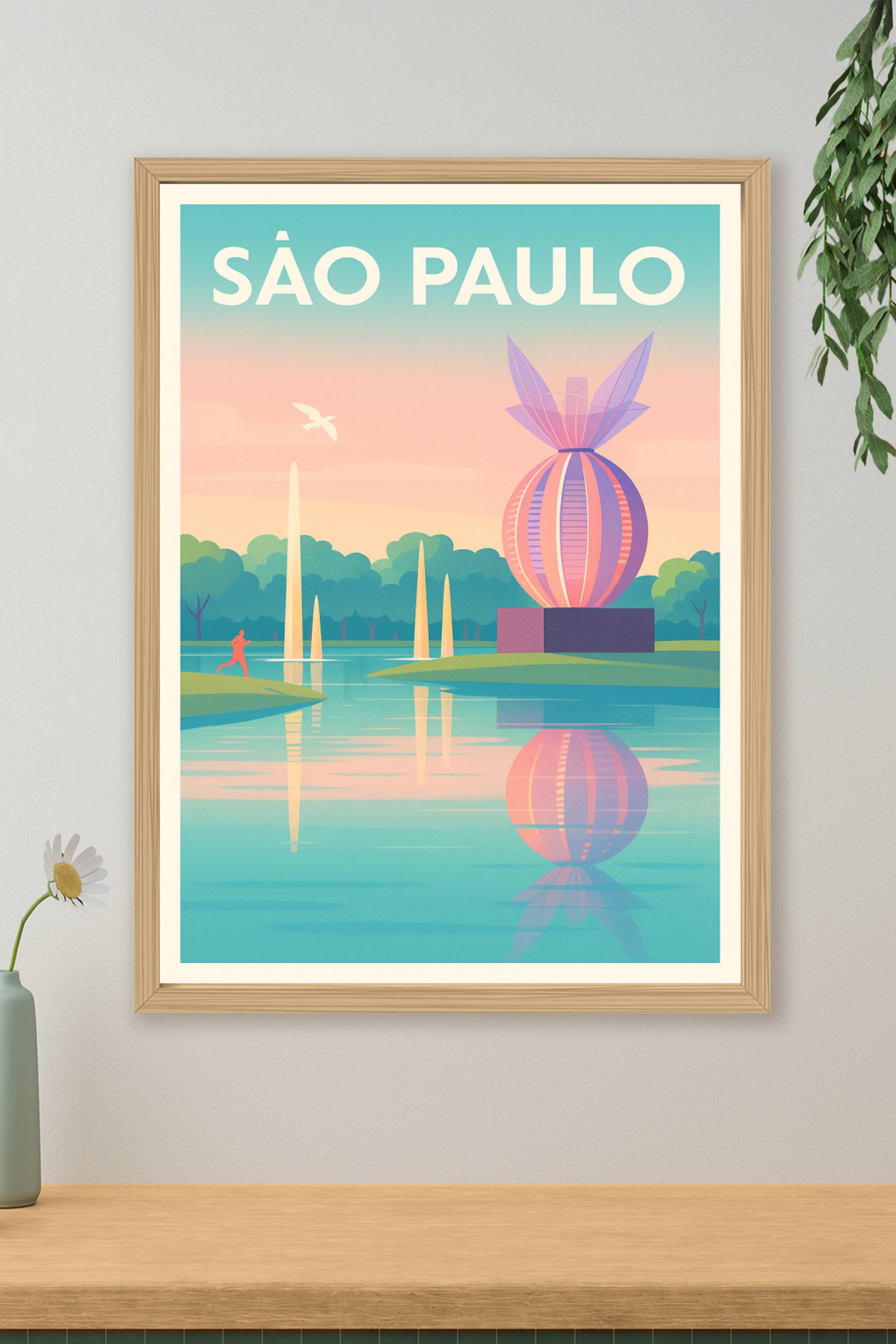 Affiche de São Paulo - Élégance urbaine au cœur de la nature