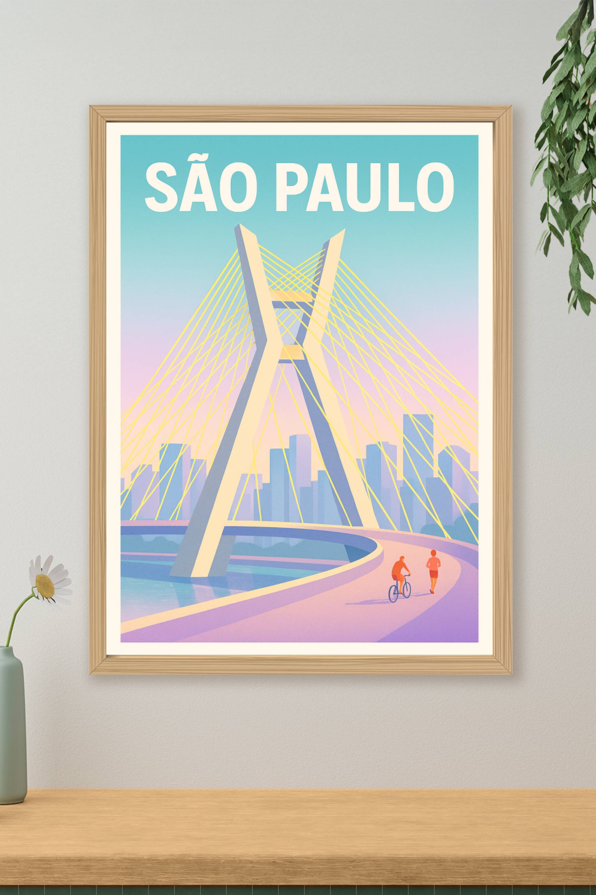 Affiche de São Paulo - L'élégance urbaine du Pont Octavio Frias