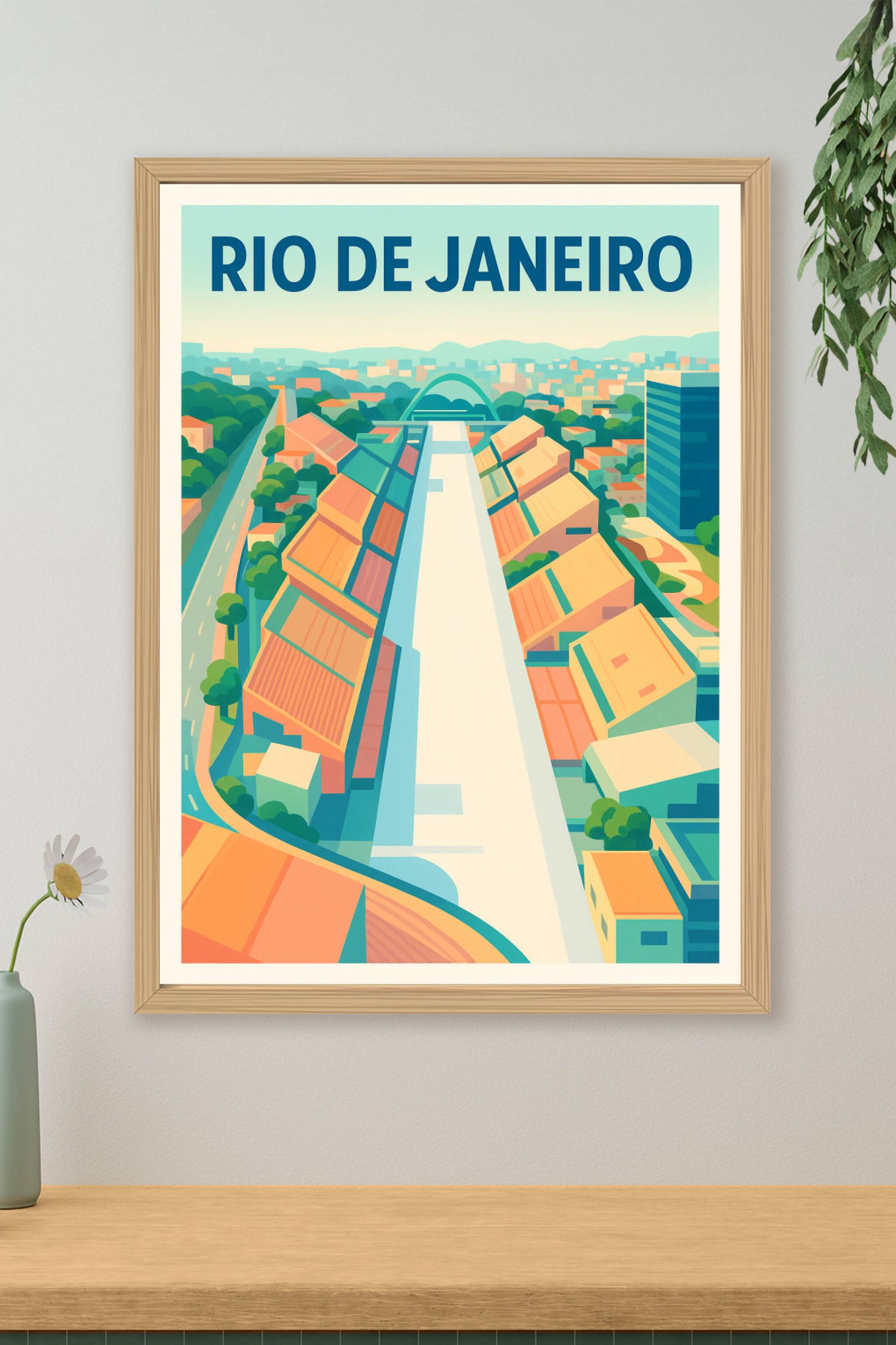 Affiche de Rio de Janeiro - Perspective architecturale vibrante