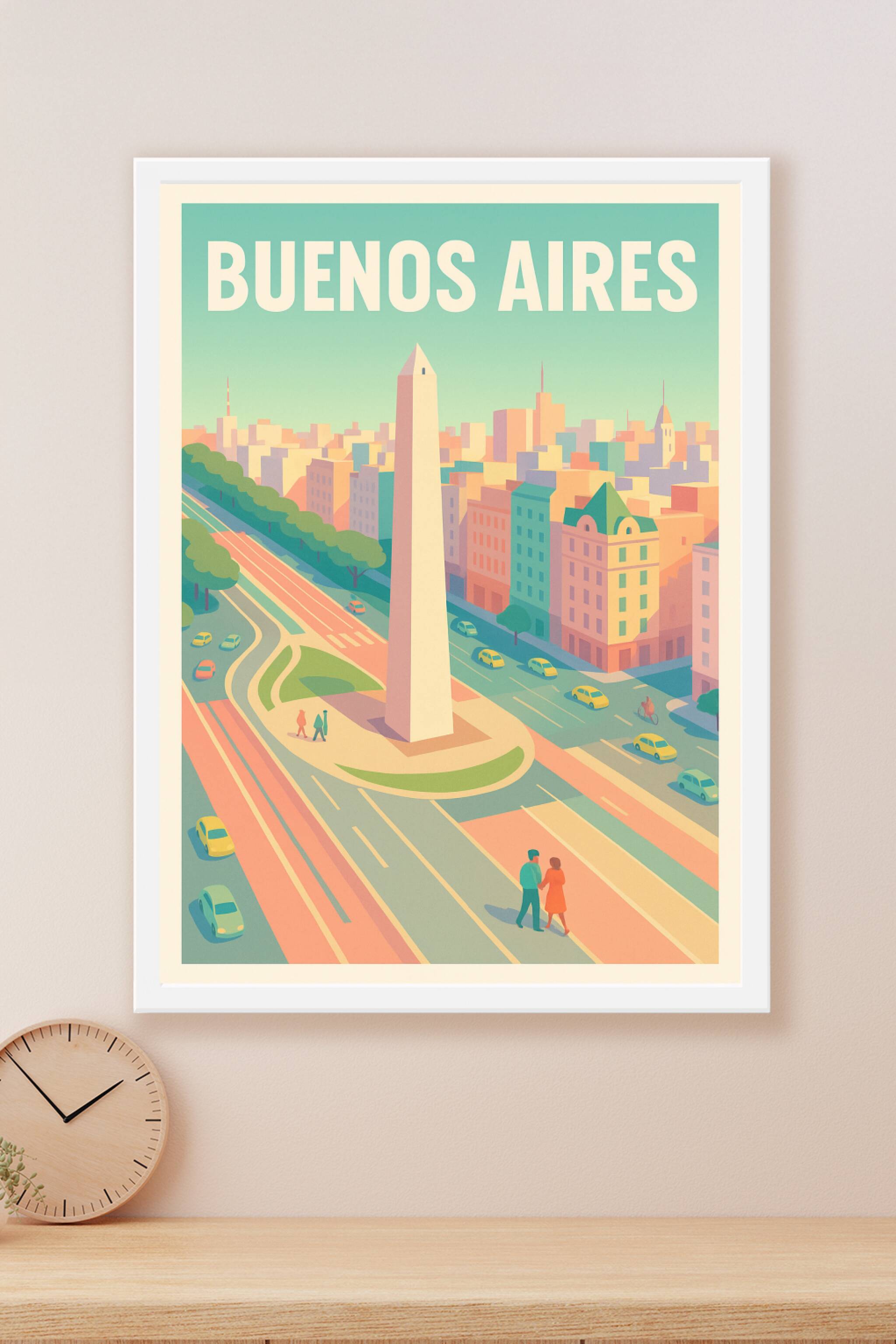 Affiche Buenos Aires — L'élégance urbaine à l'obélisque · poster d'art de Buenos Aires