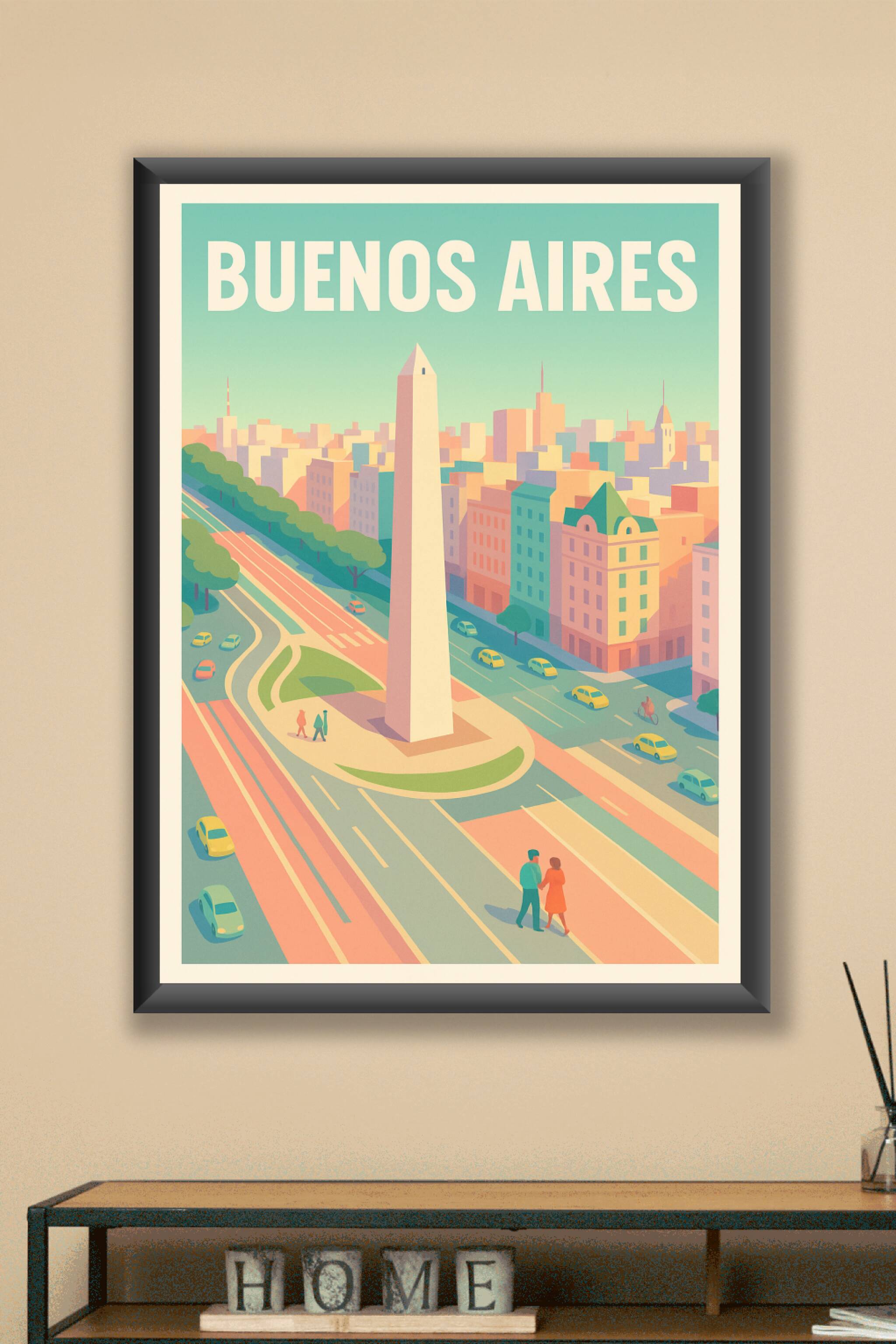 Affiche Buenos Aires — L'élégance urbaine à l'obélisque · poster d'art de Buenos Aires