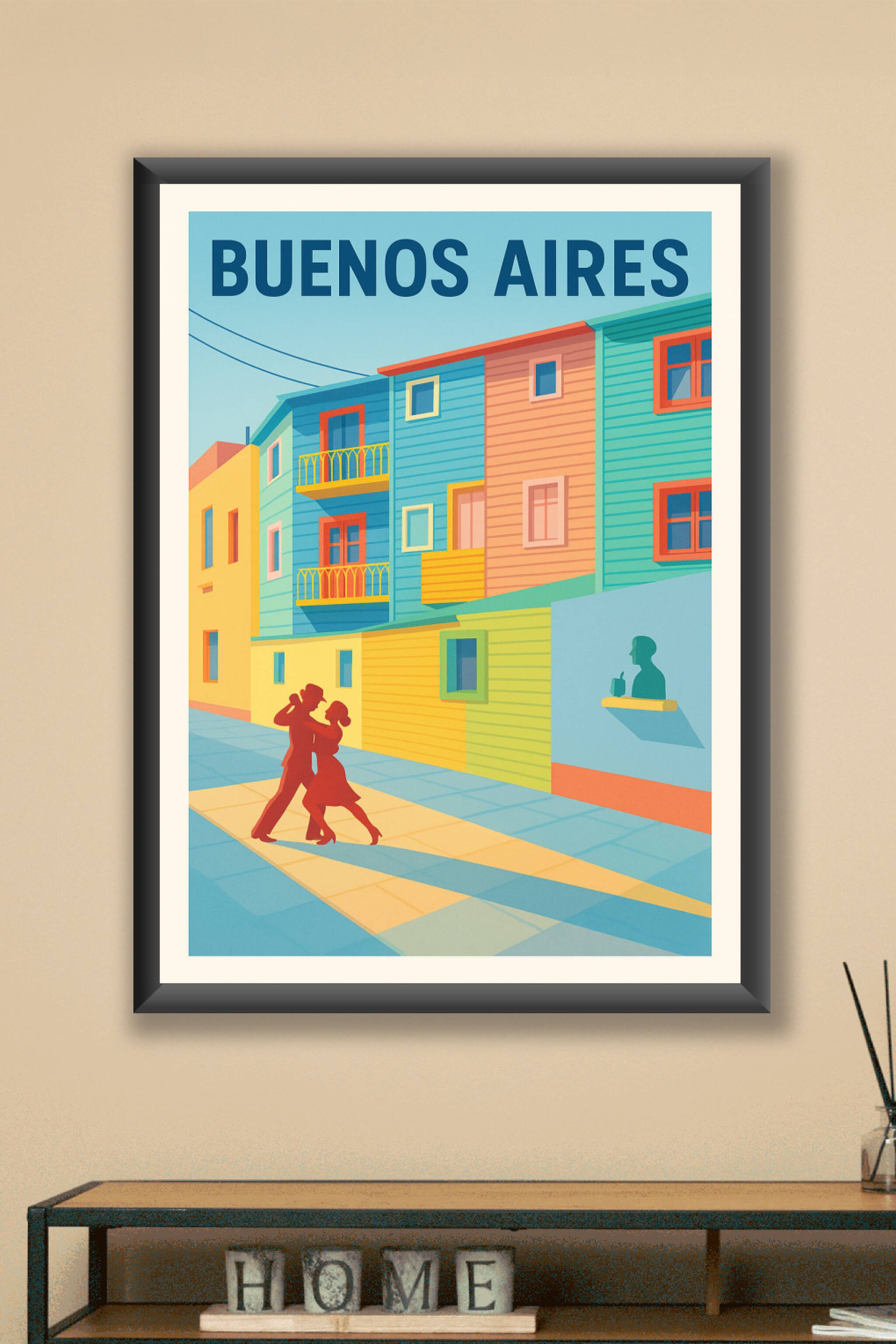 Affiche Buenos Aires — Tango et Couleurs Vibrantes · poster d'art de Buenos Aires