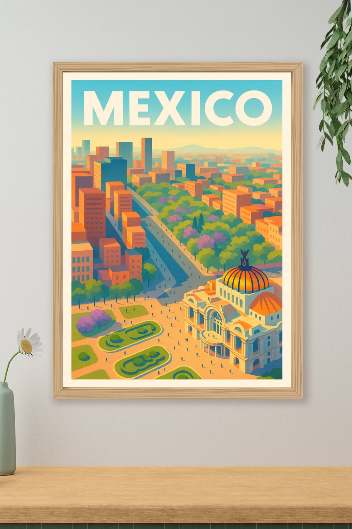 Affiche Mexico — Plongée lumineuse au cœur de la capitale · poster d'art de Mexico