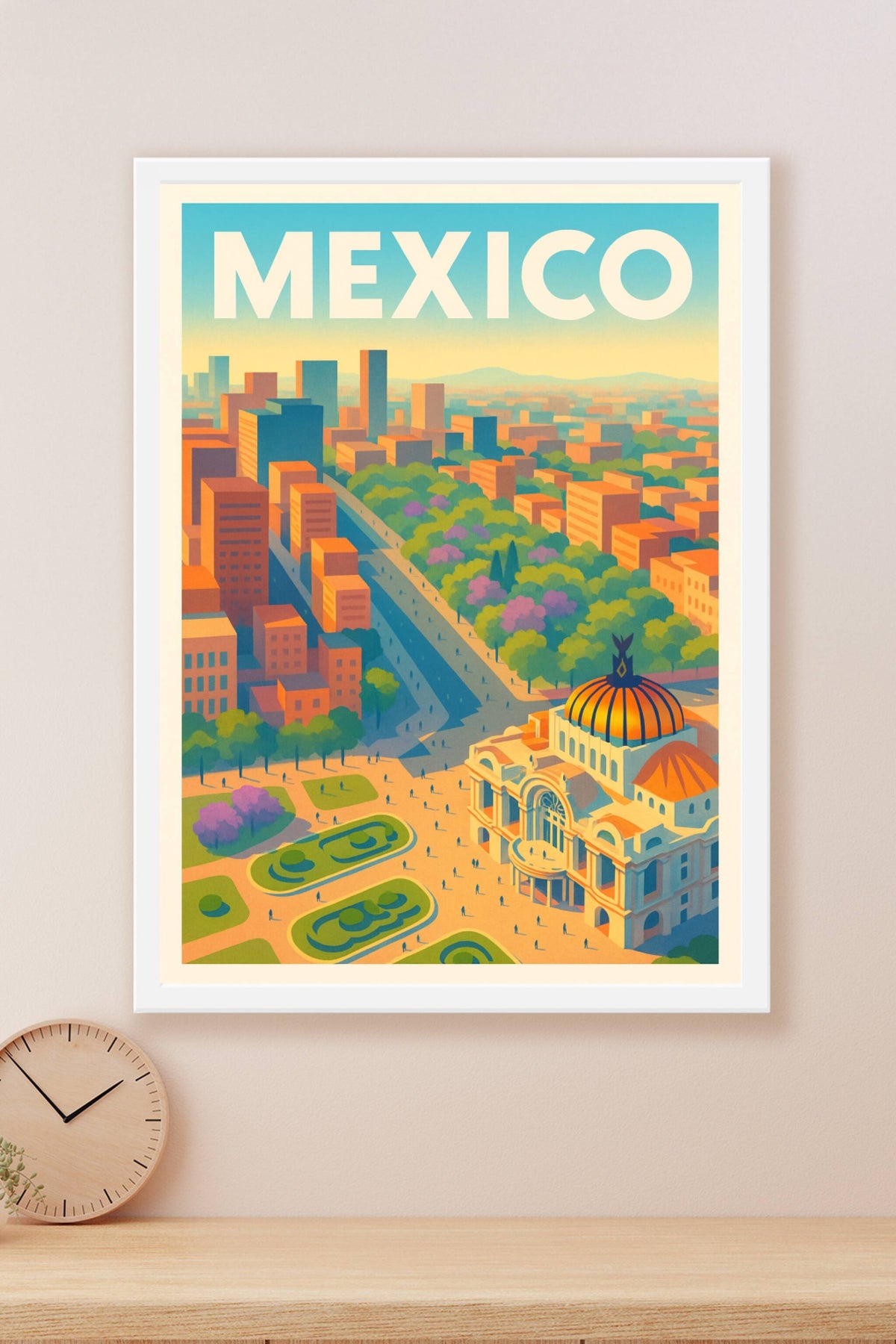 Affiche Mexico — Plongée lumineuse au cœur de la capitale · poster d'art de Mexico