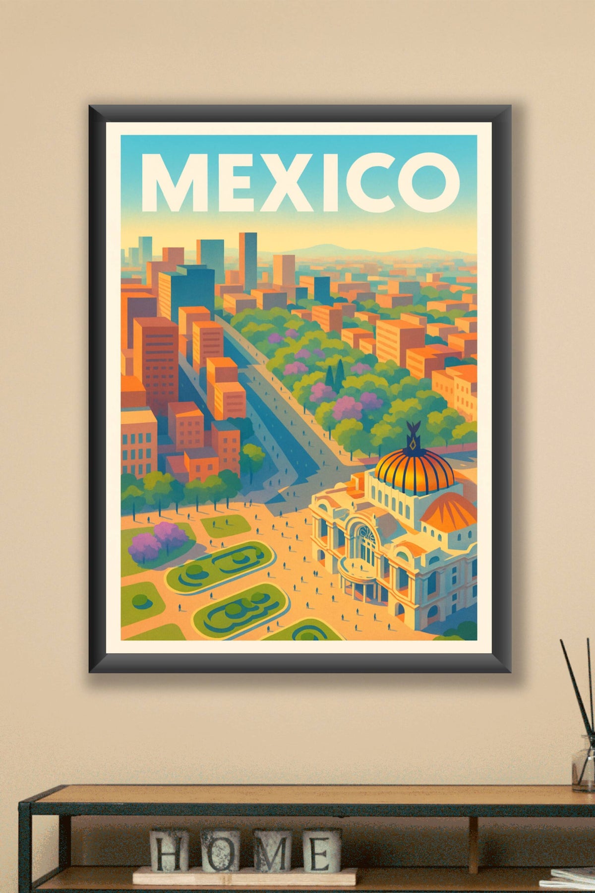 Affiche Mexico — Plongée lumineuse au cœur de la capitale · poster d'art de Mexico