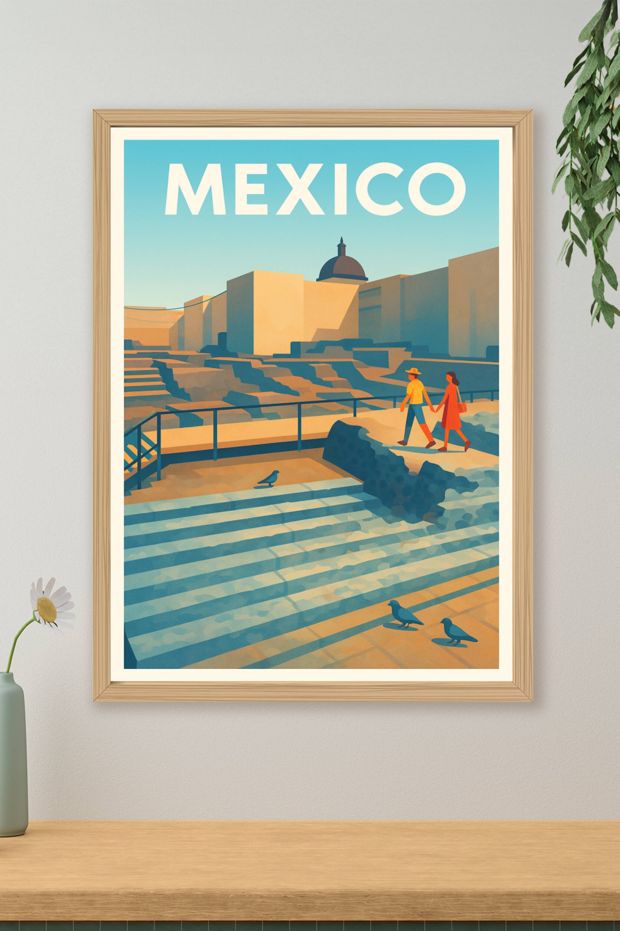 Affiche de Mexico - Découvrez les ruines et l'art de la ville