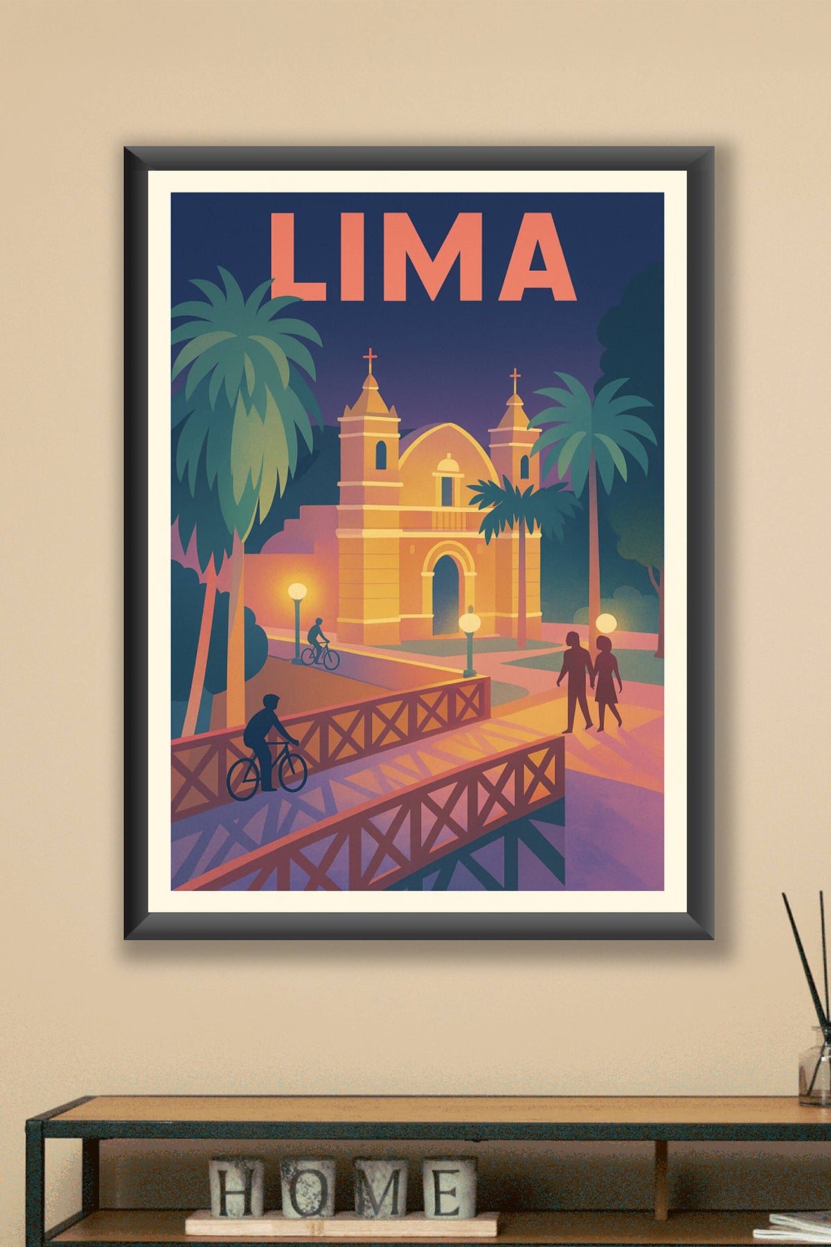 Affiche Lima — Ambiance nocturne au cœur de la capitale · poster d'art de Lima