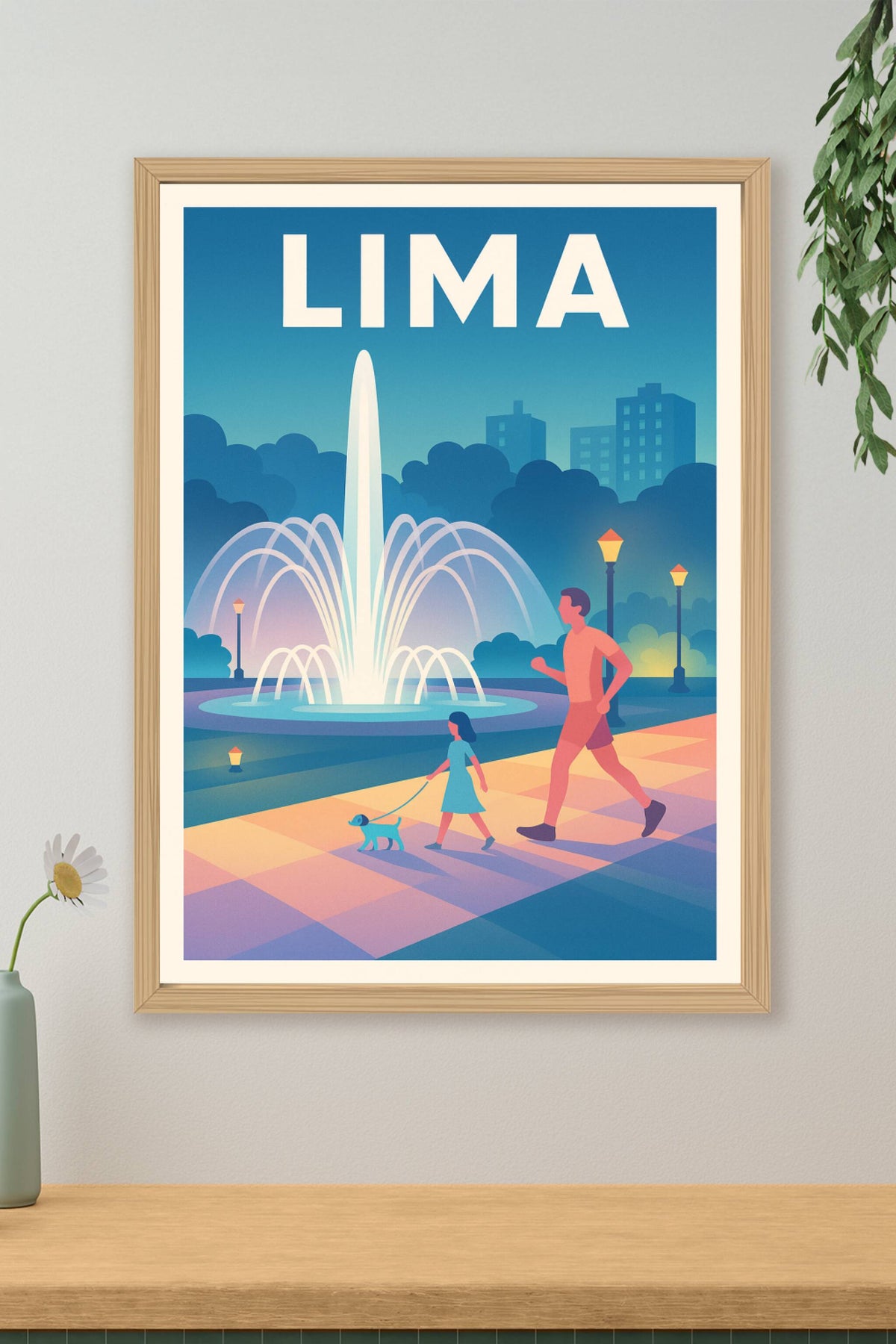 Affiche Lima — Promenade nocturne au cœur de la ville · poster d'art de Lima