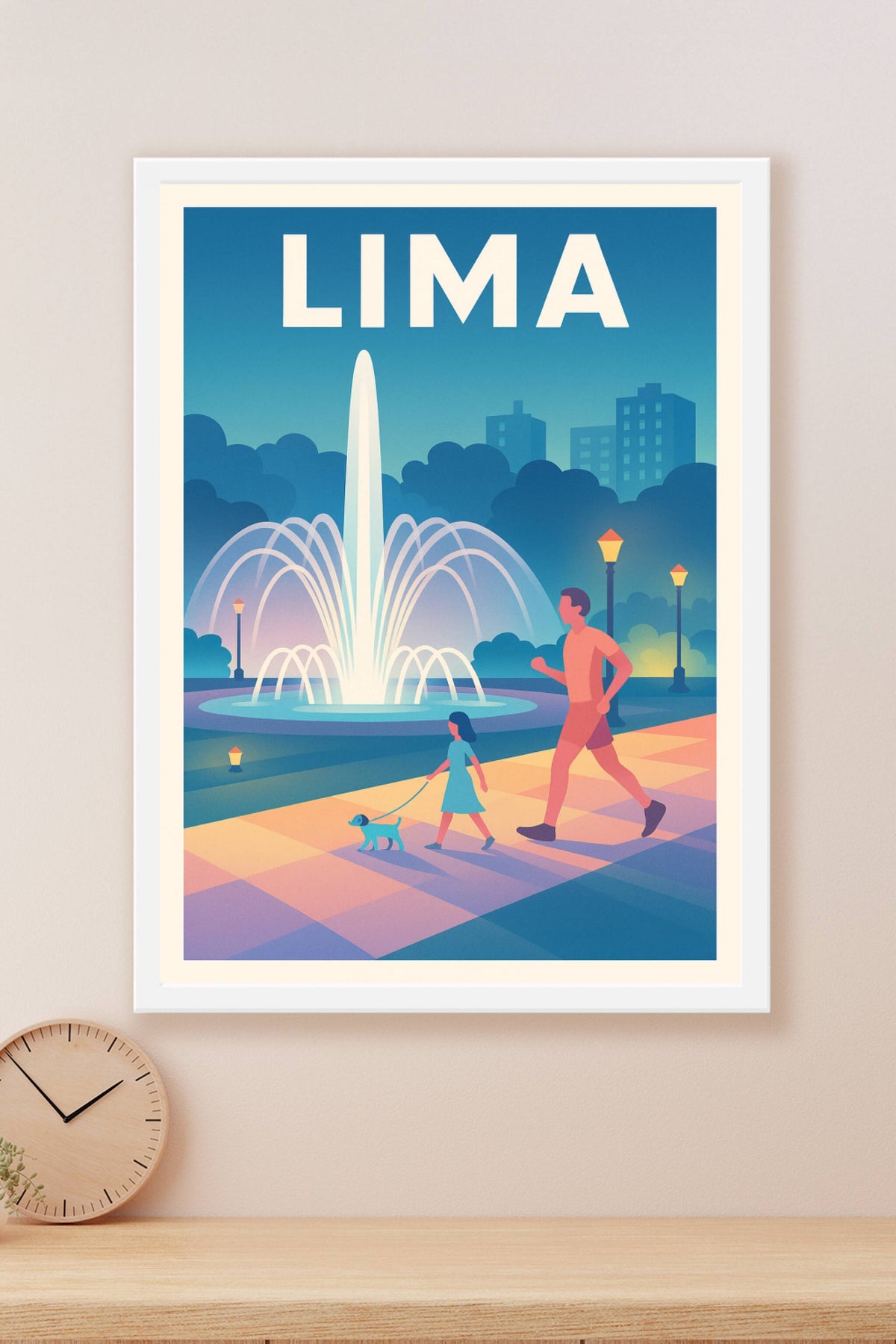 Affiche Lima — Promenade nocturne au cœur de la ville · poster d'art de Lima